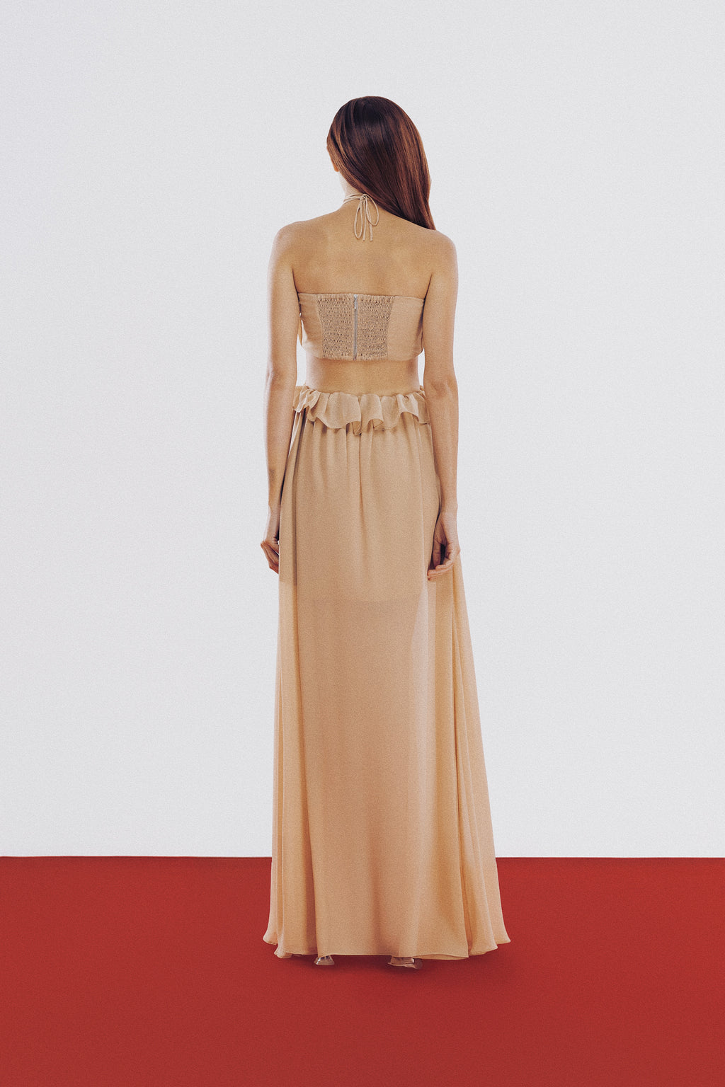 Vestido Bel Bege Crepe