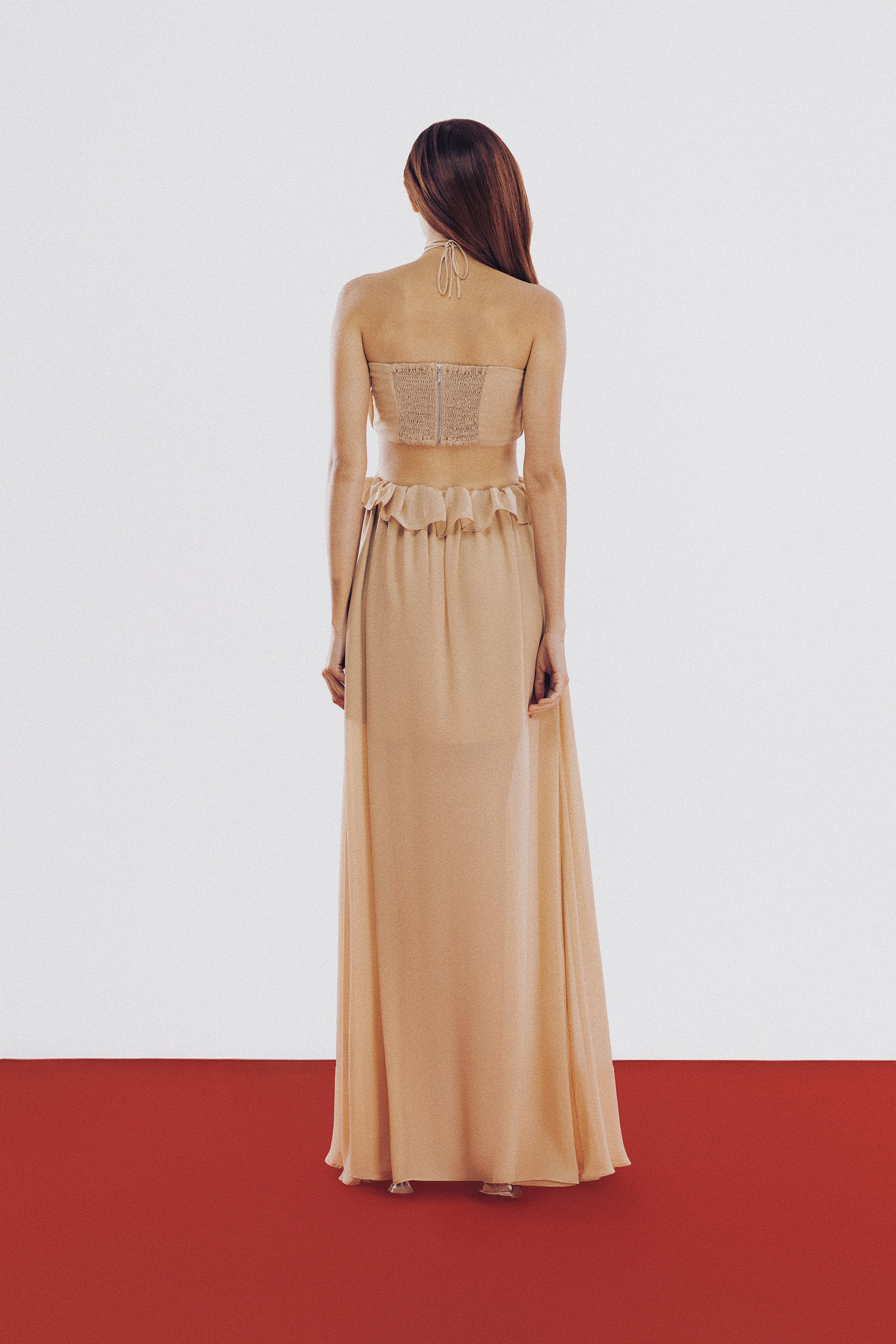 Vestido Bel Bege Crepe