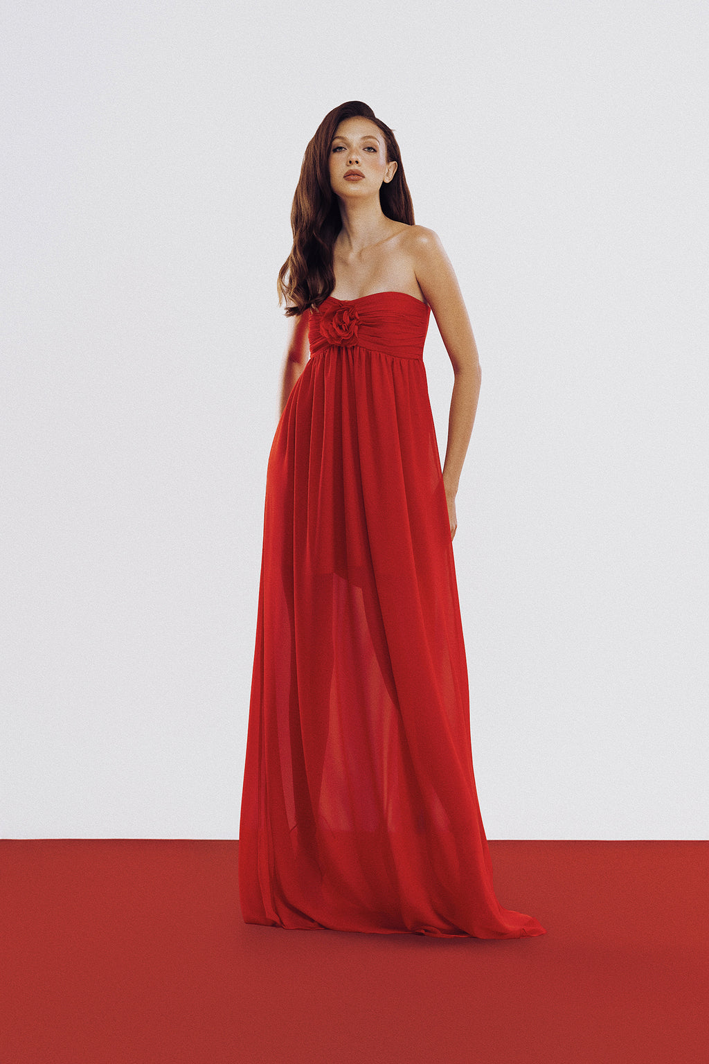 Vestido Izabel Vermelho Crepe