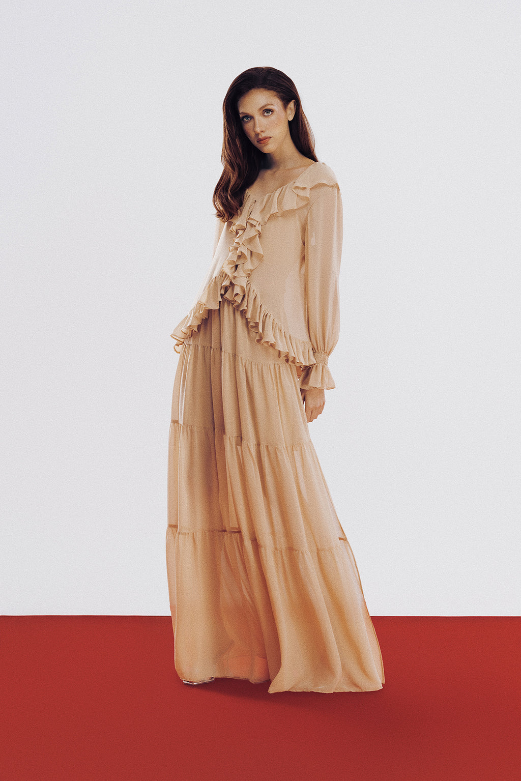 Saia Kate Bege Crepe