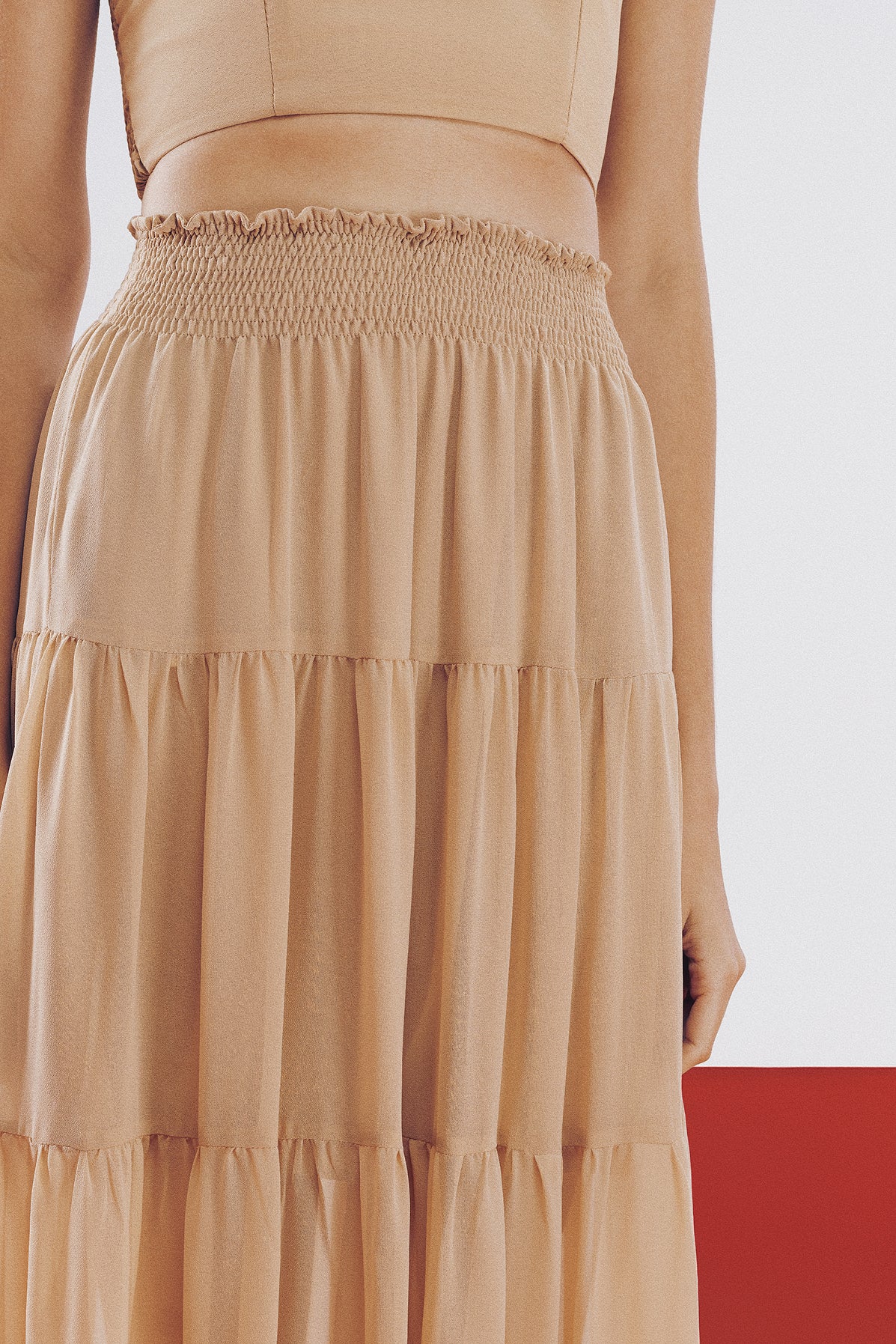 Calça Marina Bege Crepe