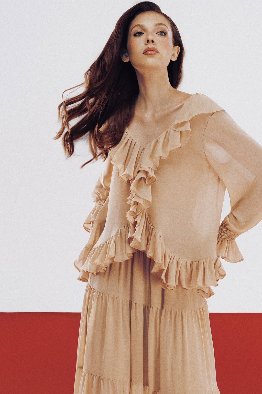 Blusa Camila Bege Crepe