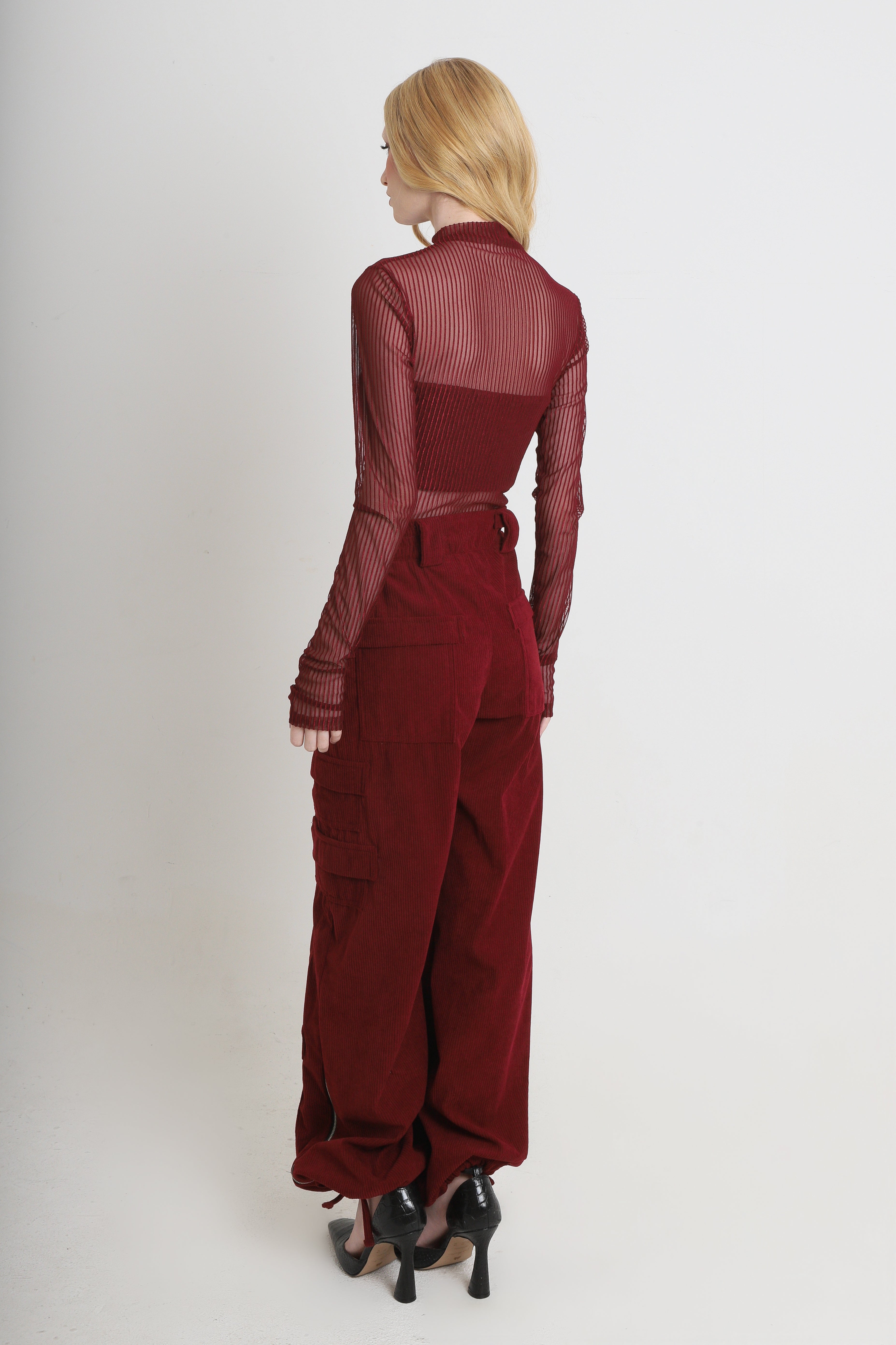 Blusa Bia Tule Bordô