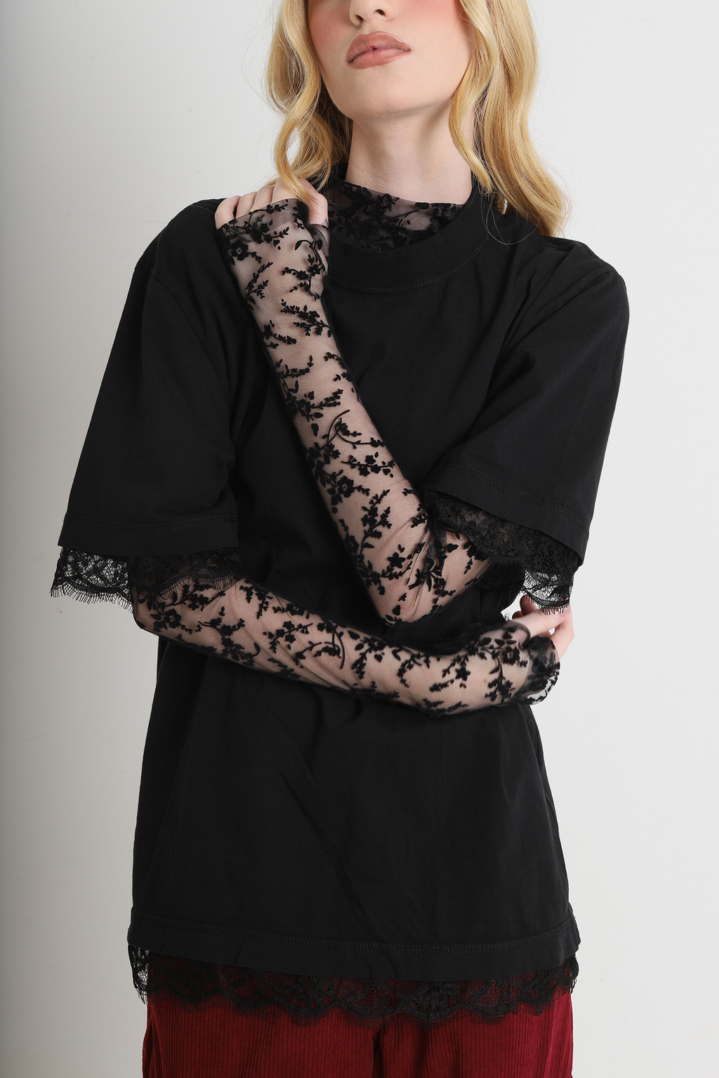 Blusa Bia Tule Preto