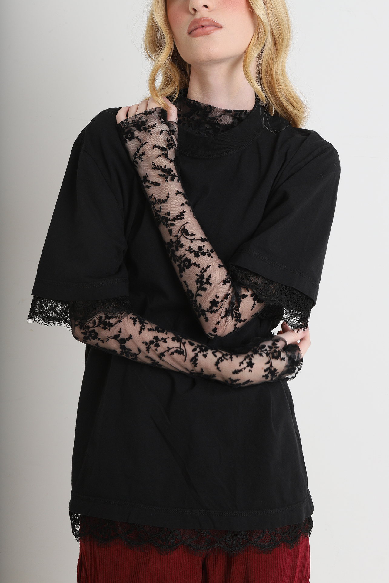 Blusa Bia Tule Preto