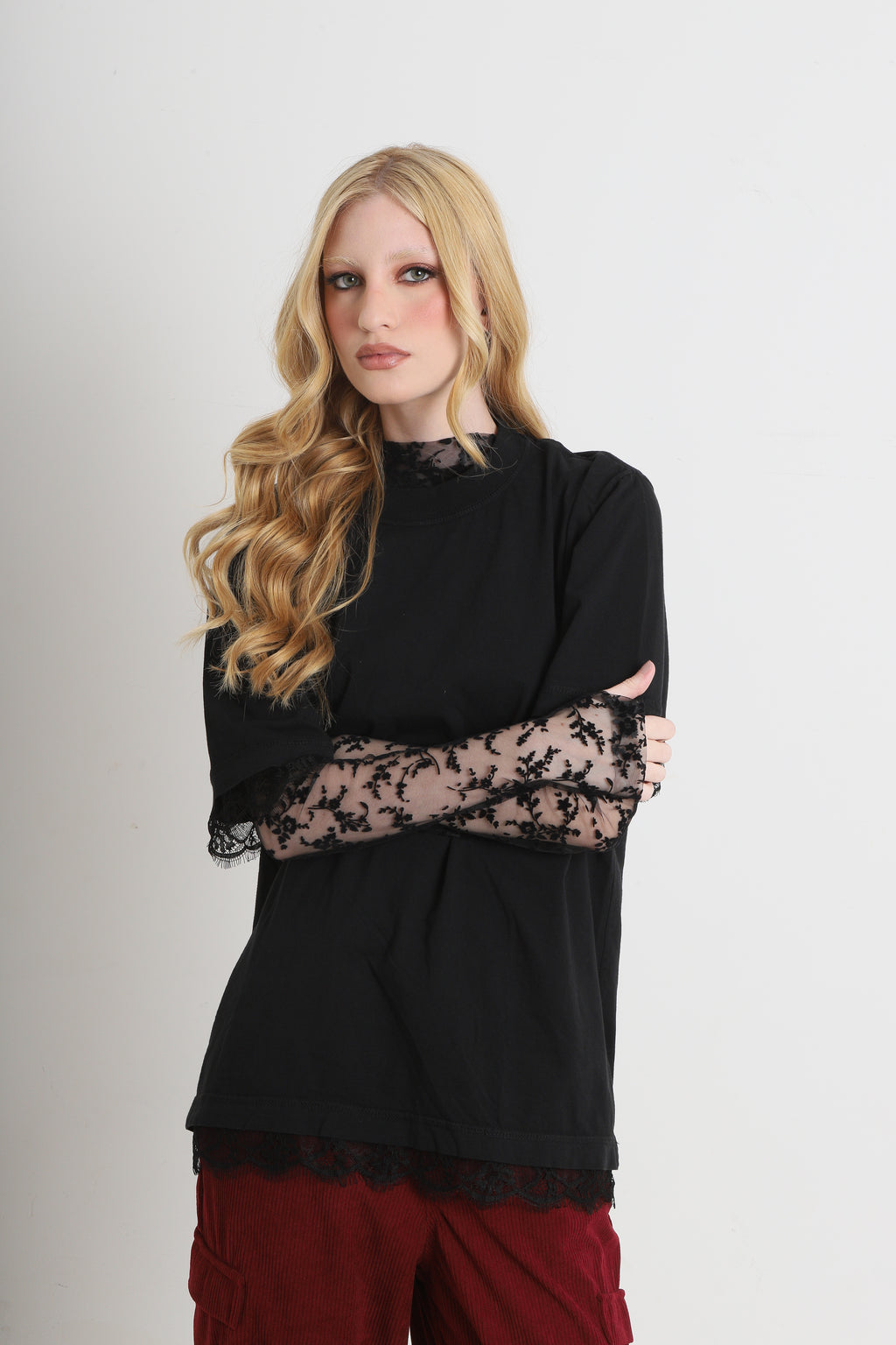 Blusa Bia Tule Preto