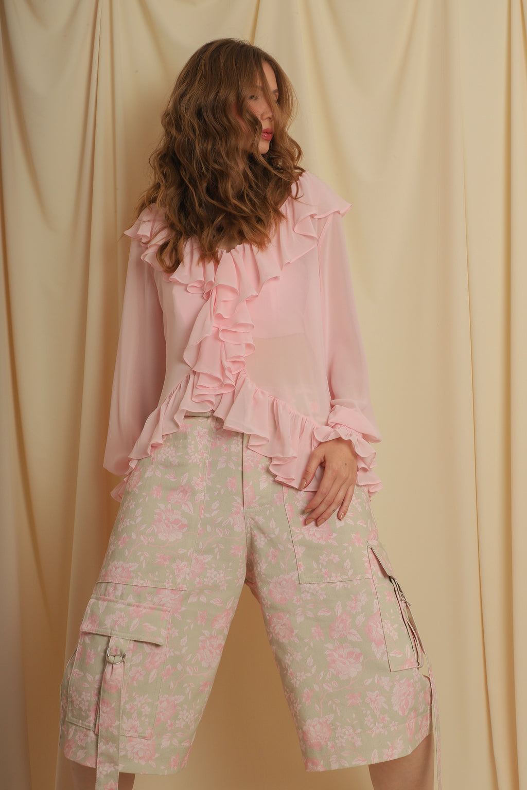 Blusa Camila Rosa Crepe