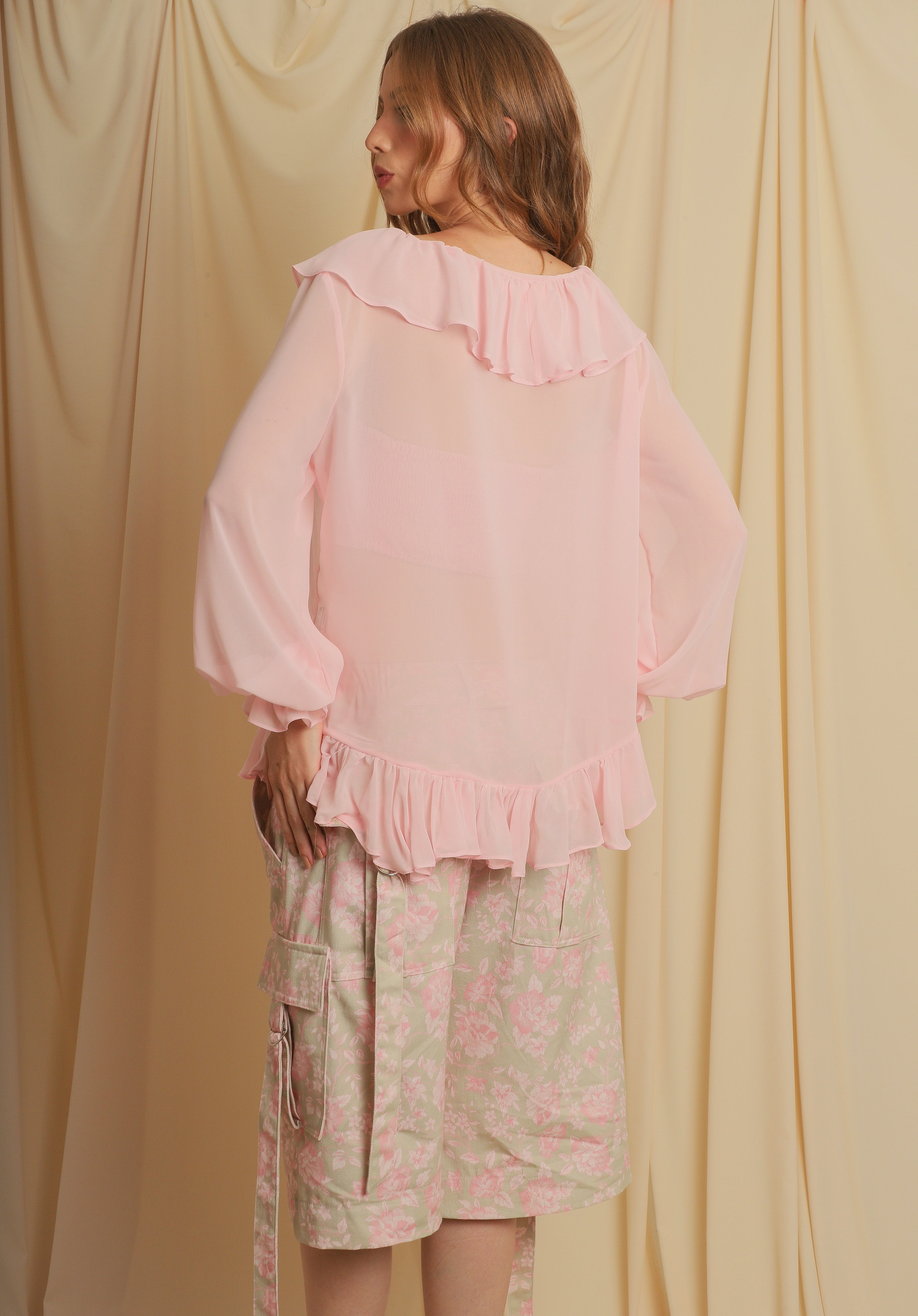 Blusa Camila Rosa Crepe