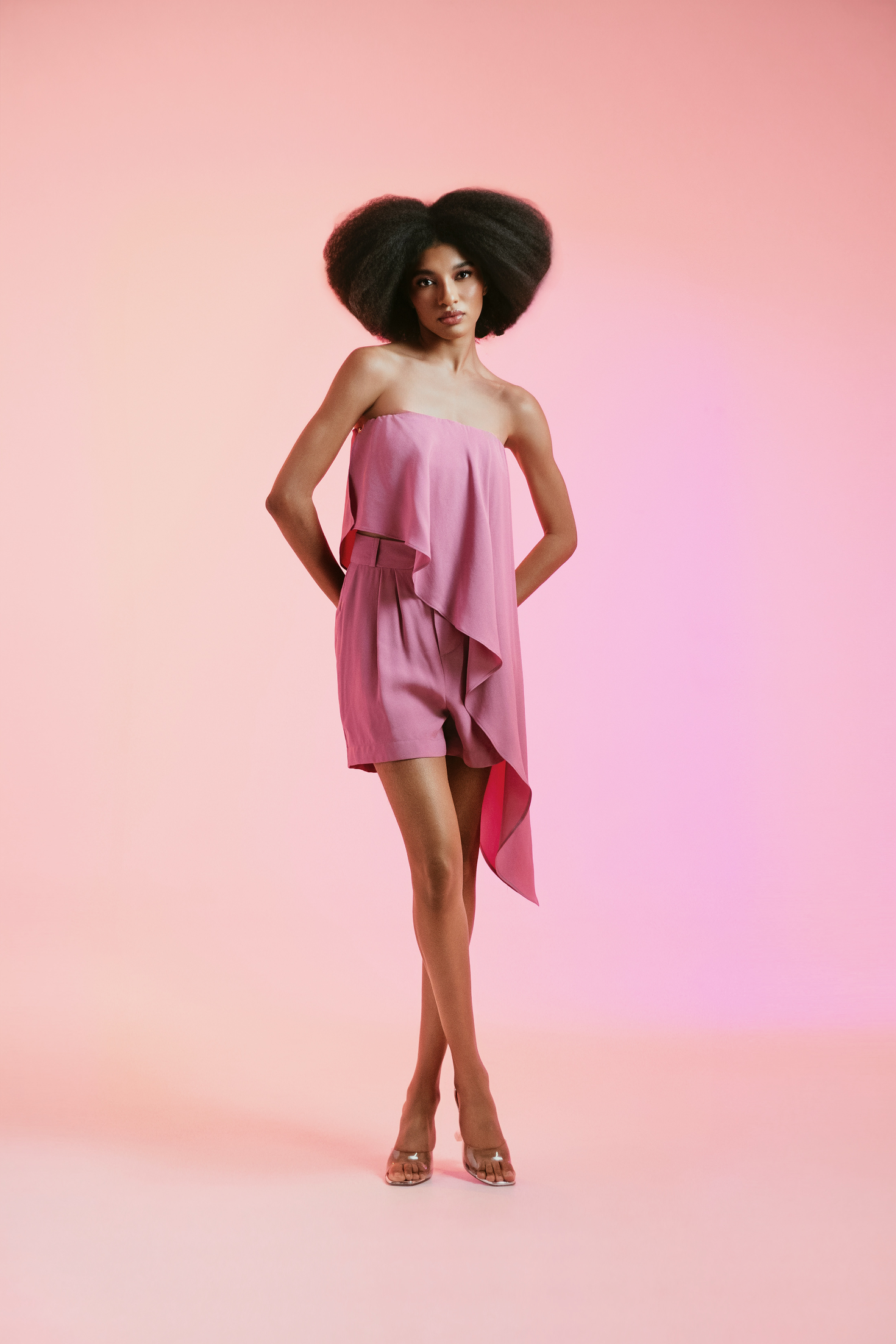 Short Adele Rosa Crepe