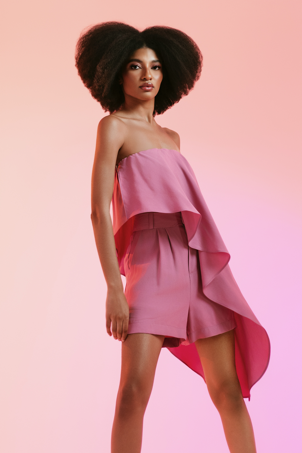 Short Adele Rosa Crepe