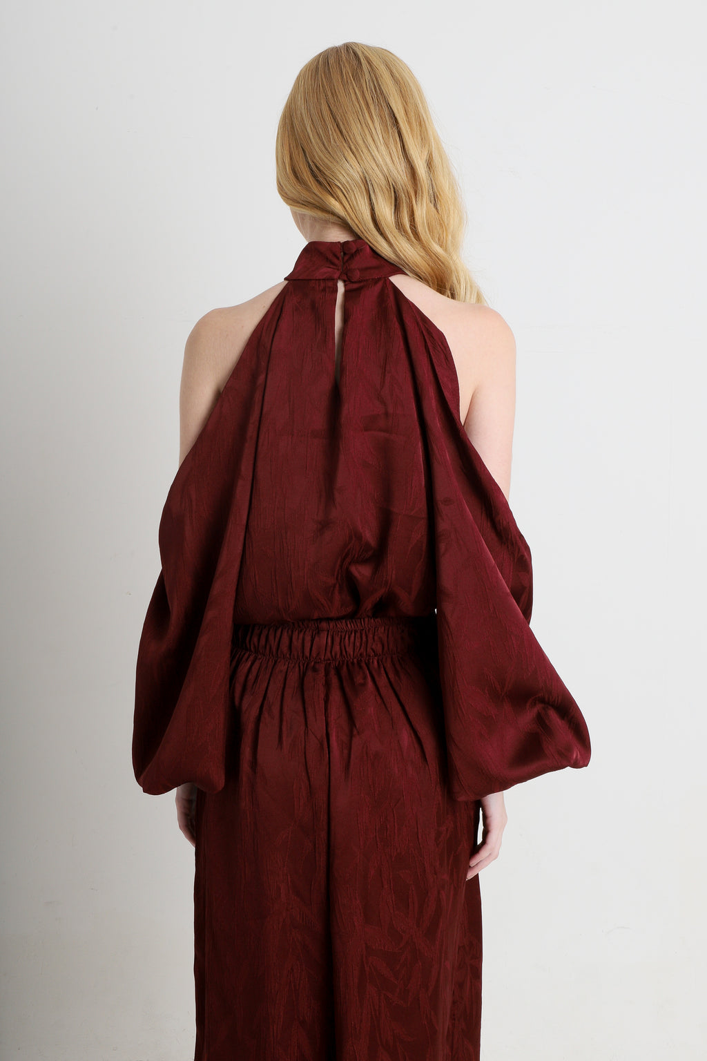 Blusa Karina Jacquard Bordô