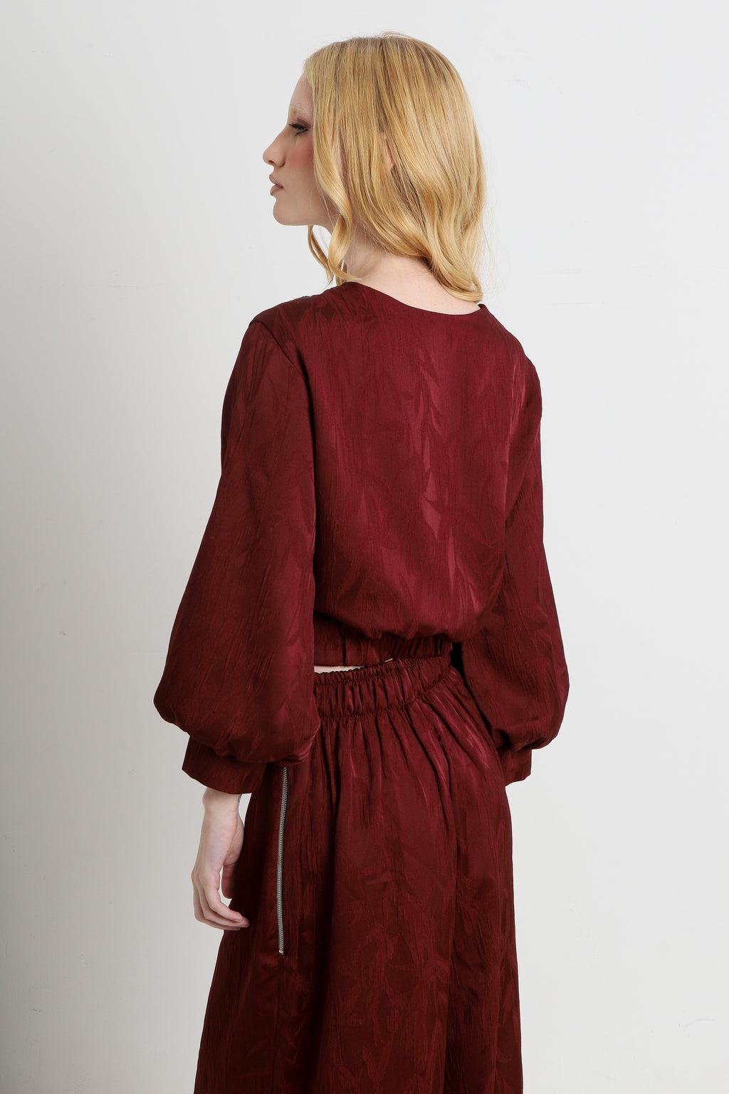 Blusa Karoline Jacquard Bordô