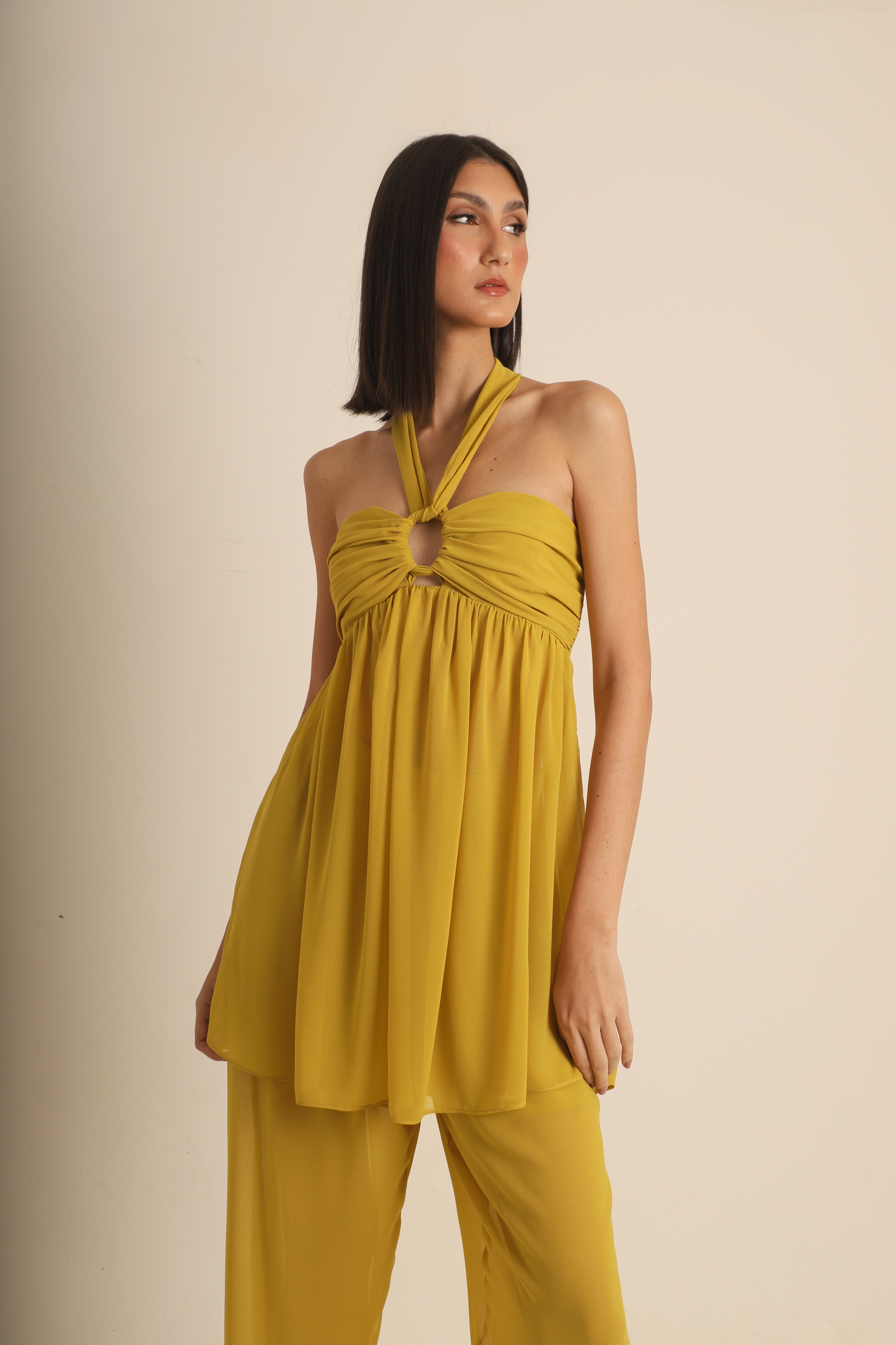 Blusa Luma Amarelo Crepe