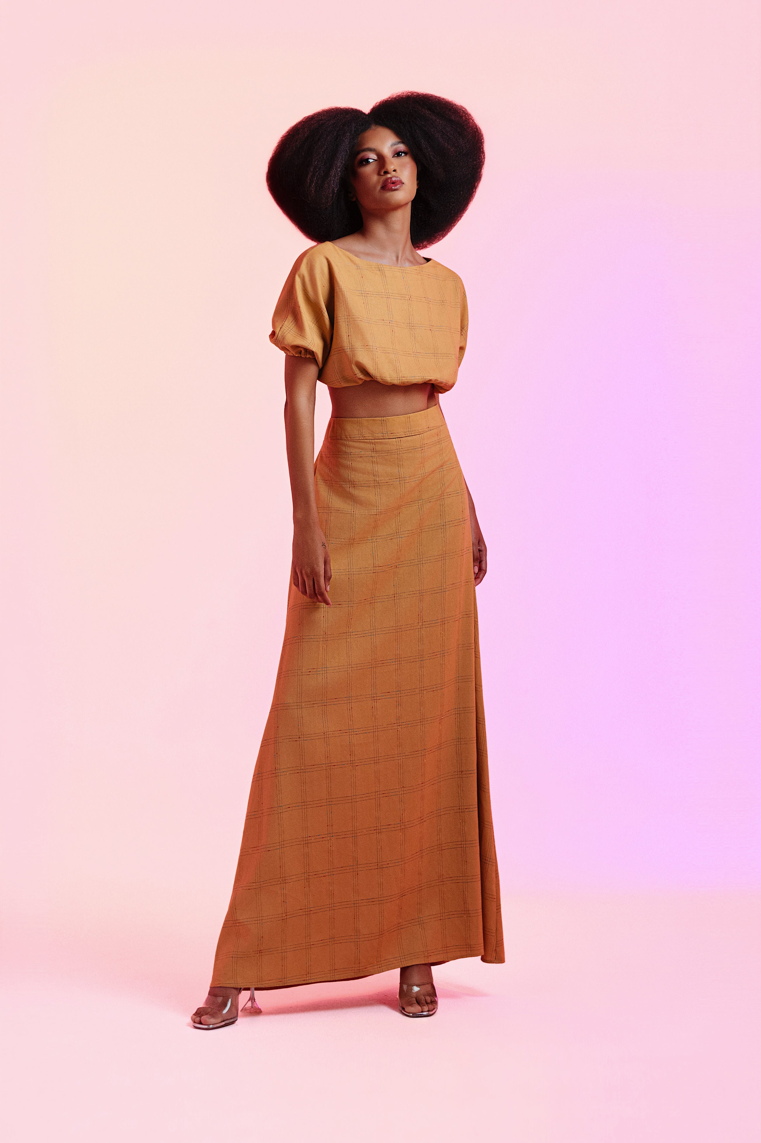 Saia Ana Terracota Linho