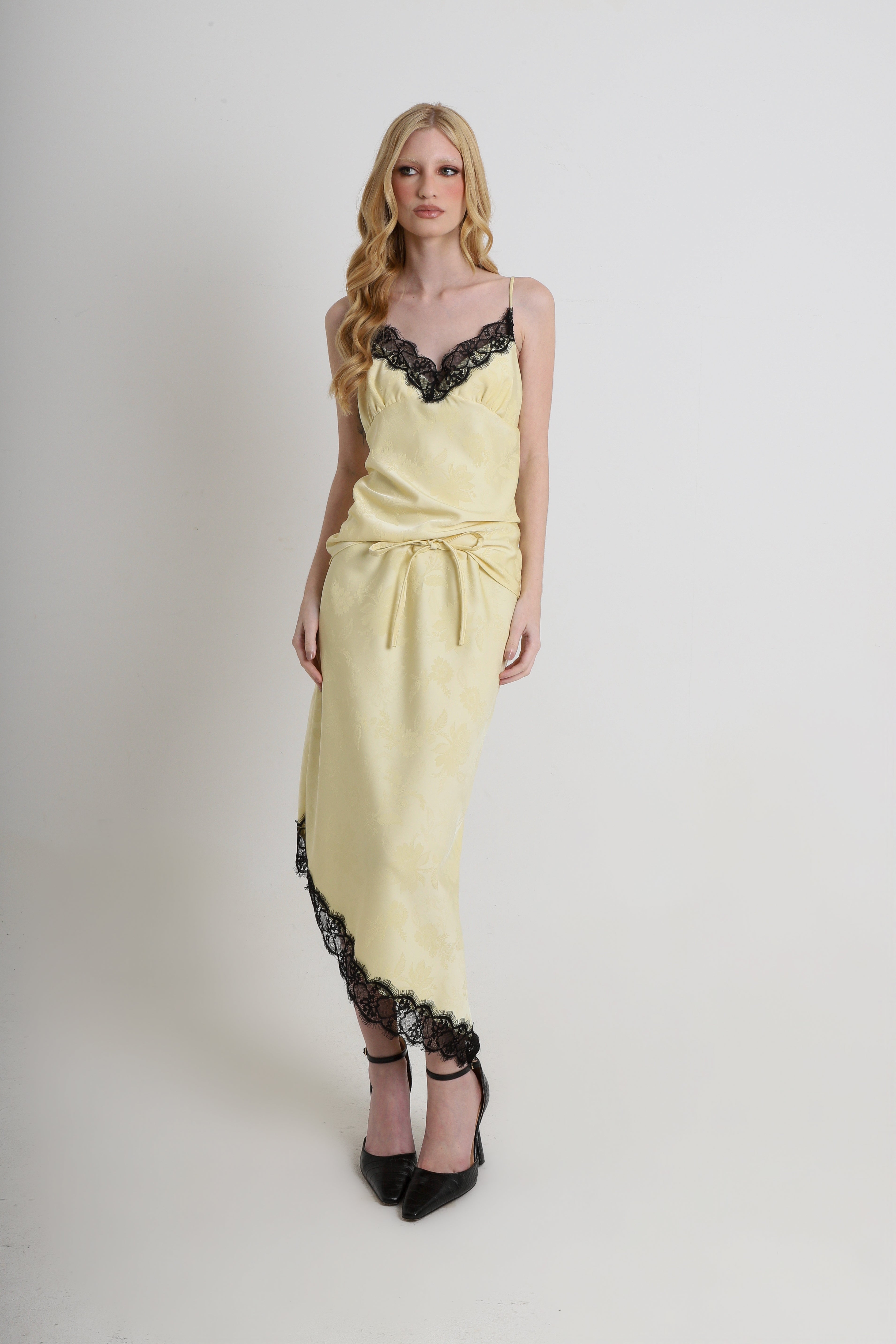 Saia Nanda Jacquard Amarelo
