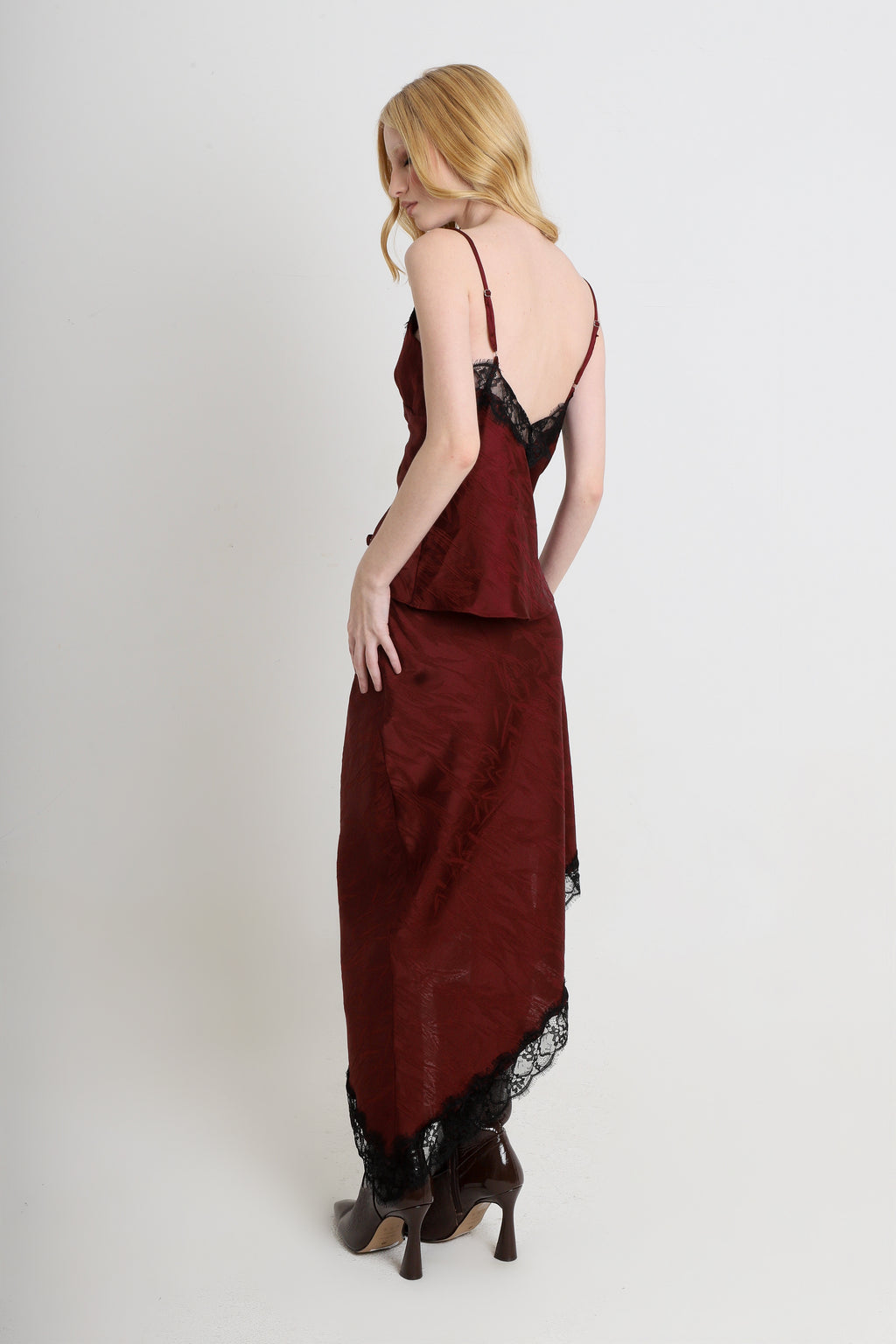 Saia Nanda Jacquard Bordô