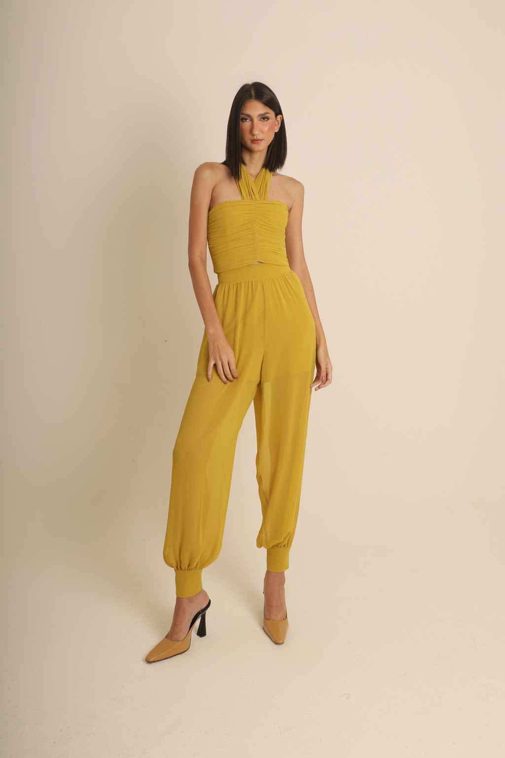Calça Débora Amarelo Crepe