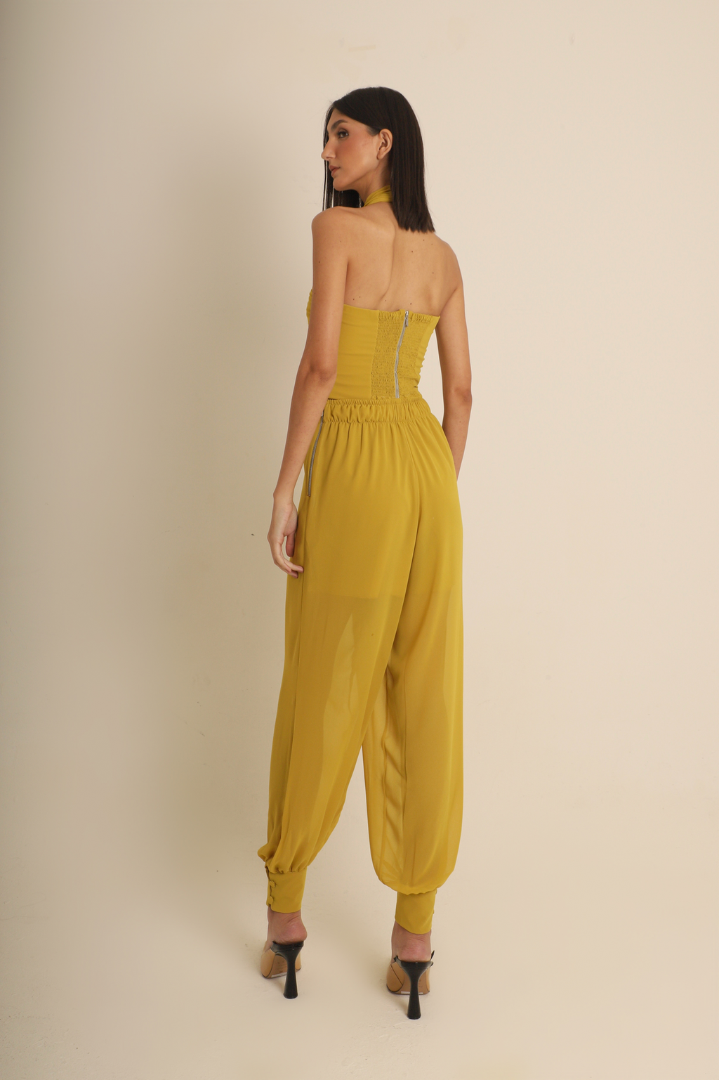Calça Débora Amarelo Crepe