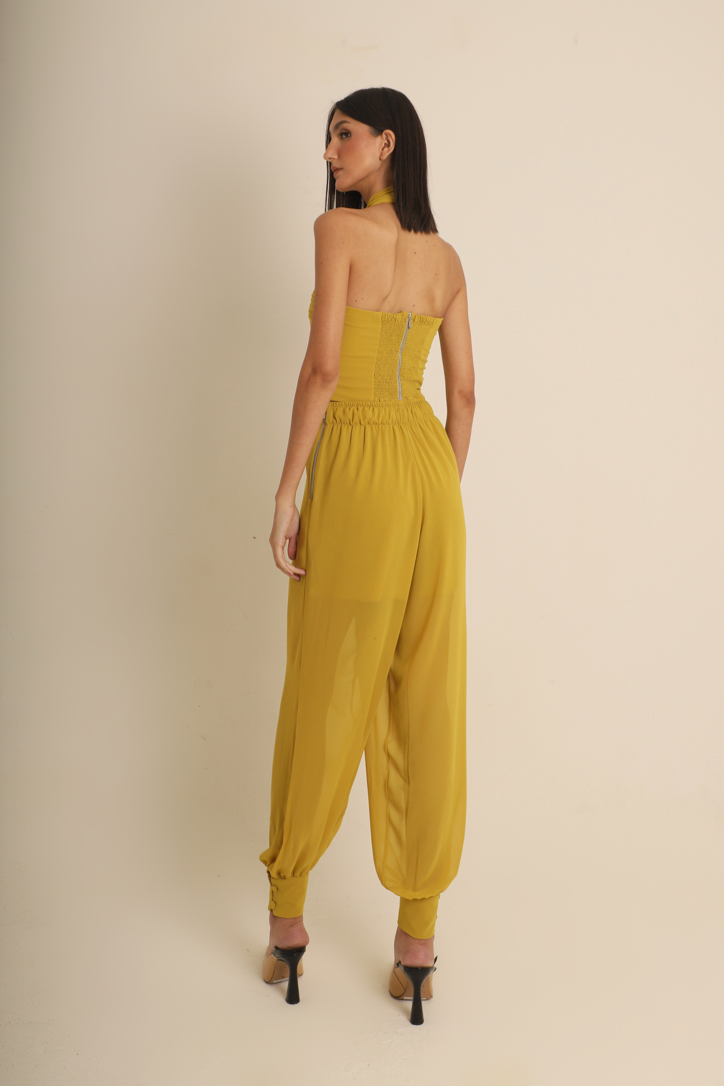 Calça Débora Amarelo Crepe
