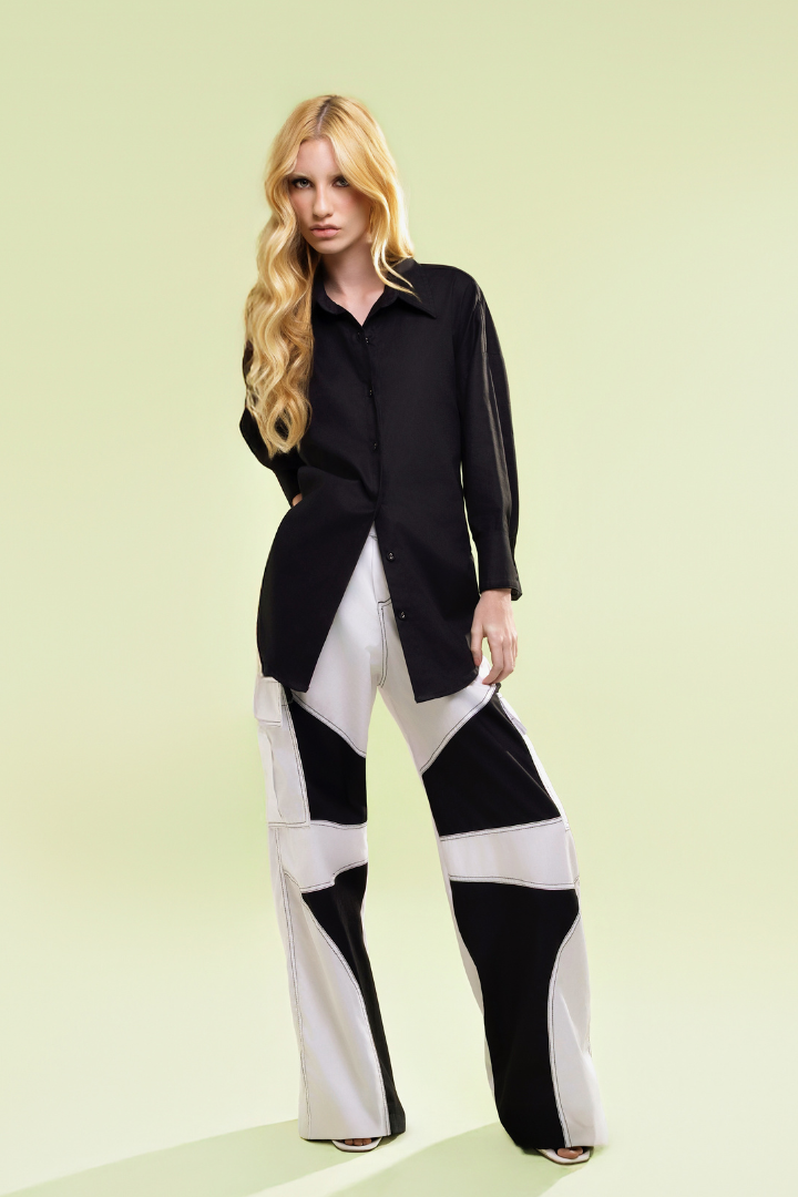 Calça Mara Preto e Branco