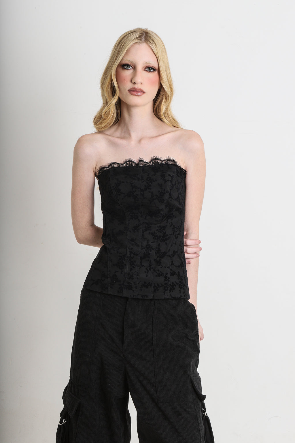 Corset Isa Tule com Bordado
