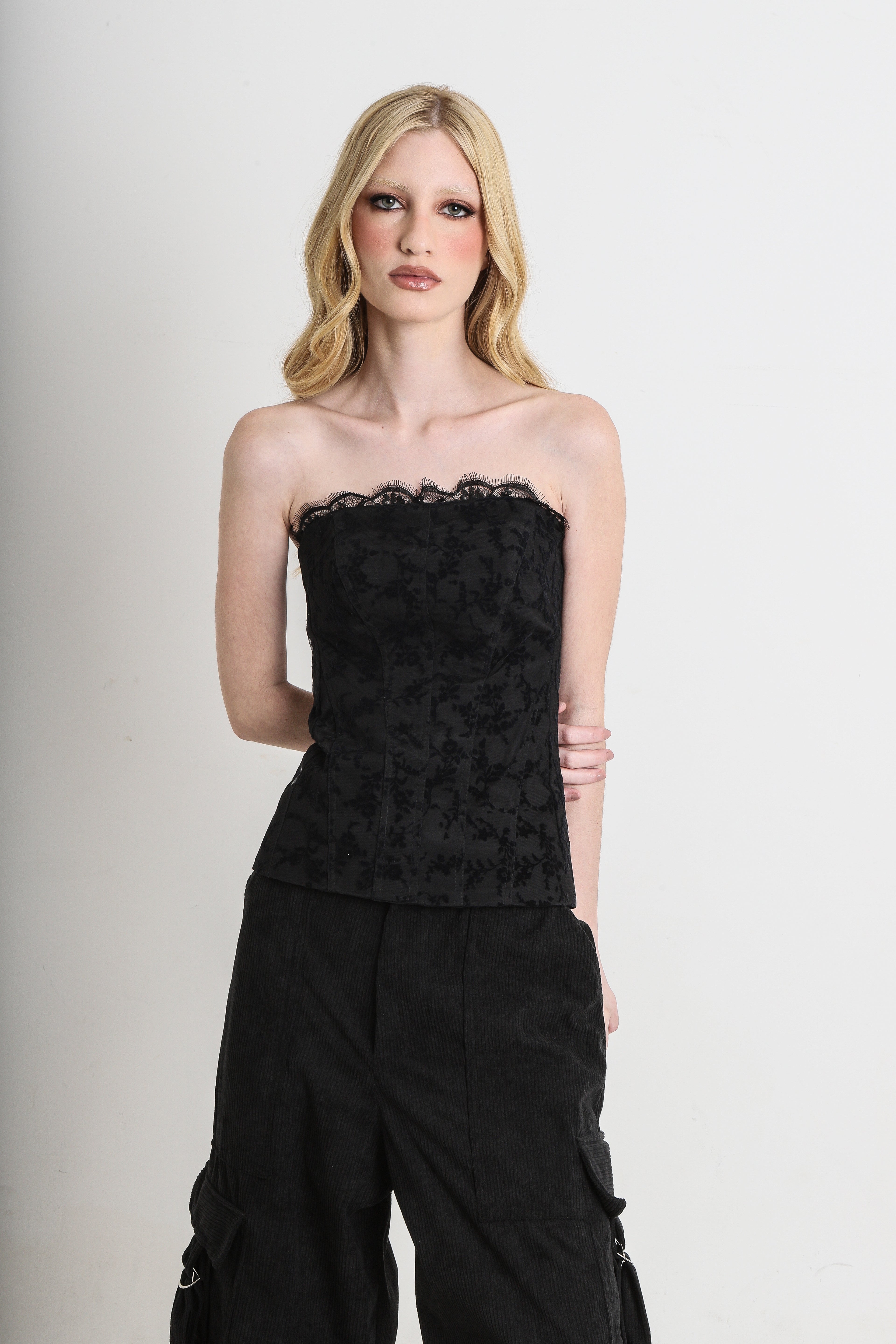 Corset Isa Tule com Bordado