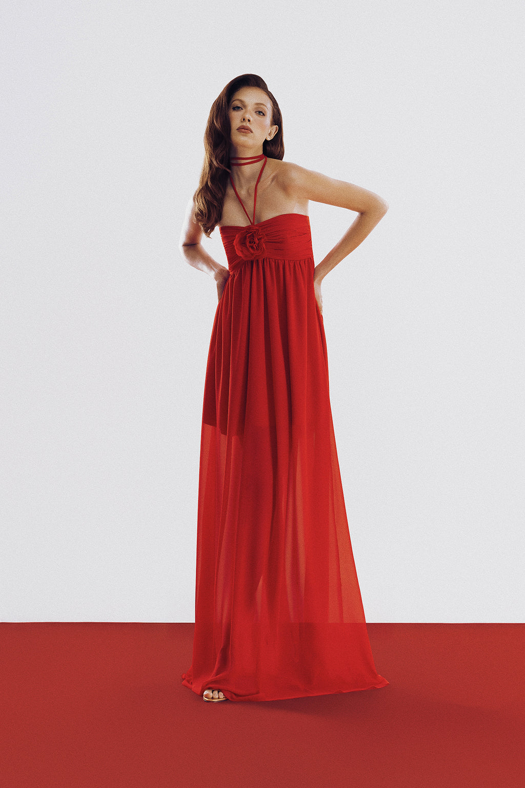Vestido Izabel Vermelho Crepe