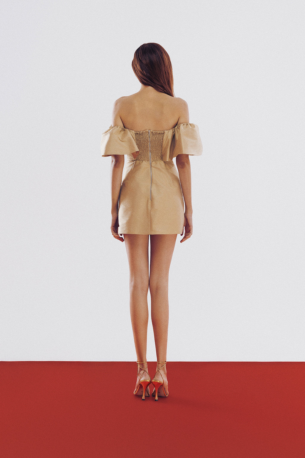 Vestido Soph Bege Tafetá