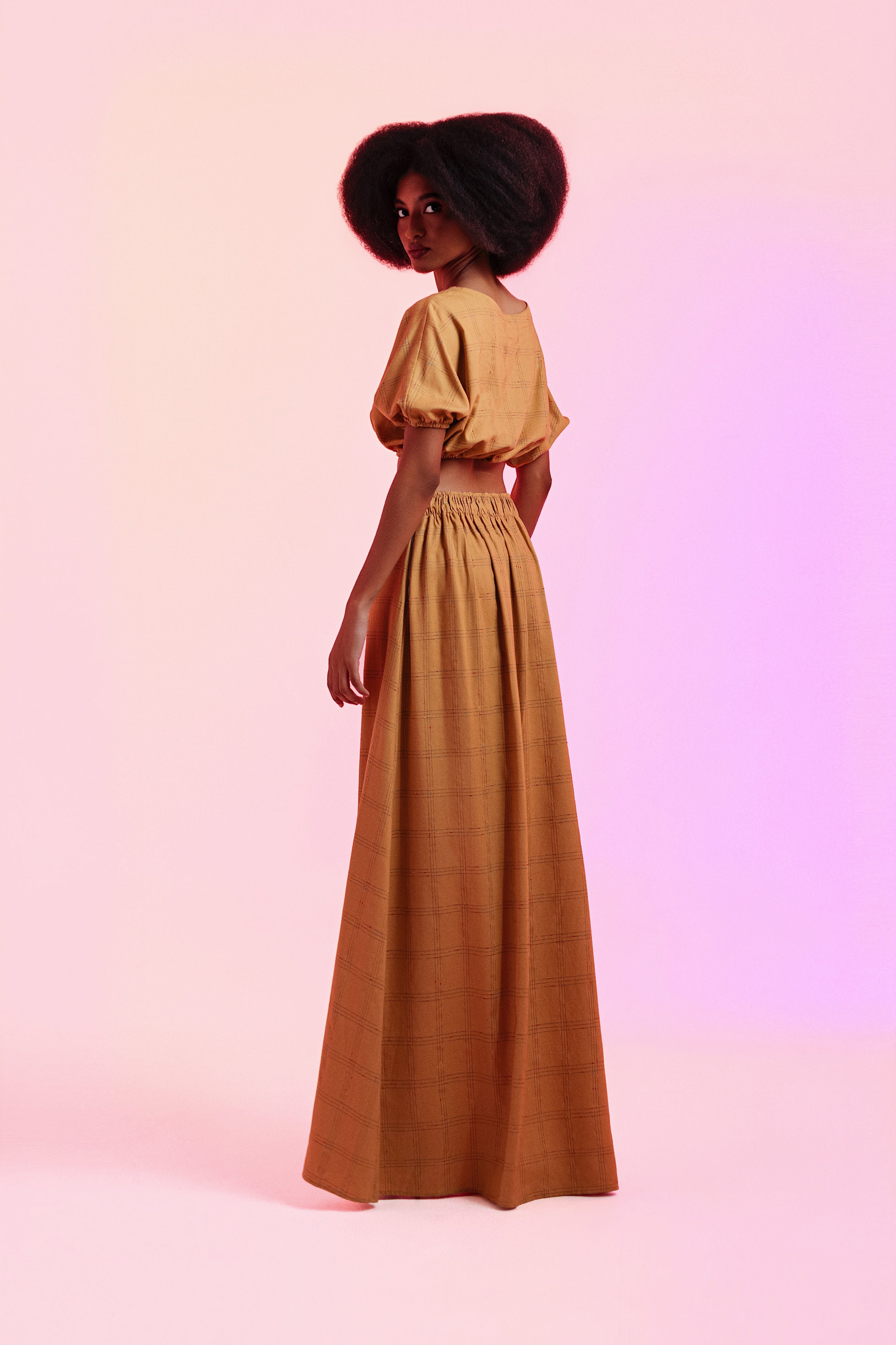 Saia Ana Terracota Linho