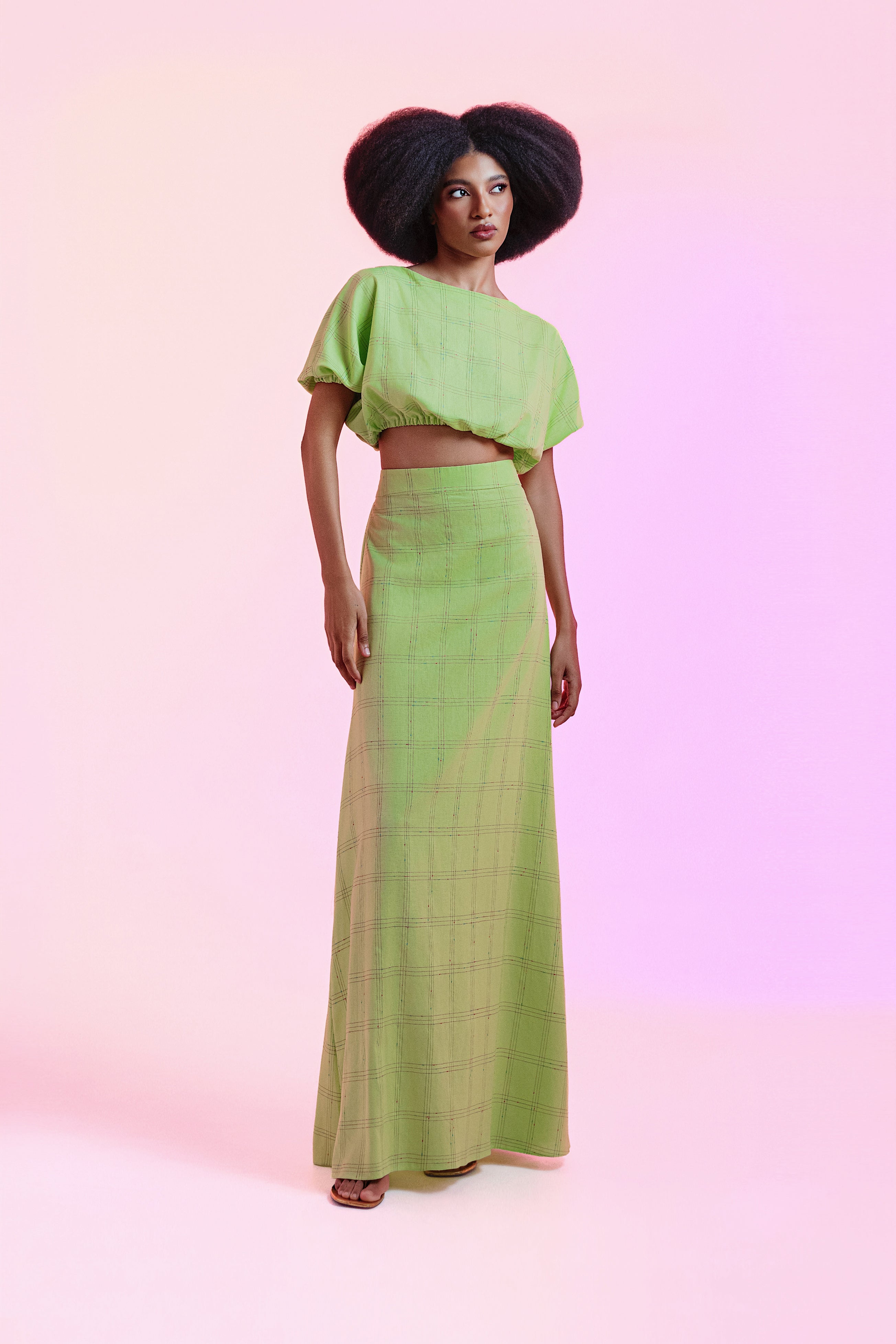 Saia Ana Verde Linho