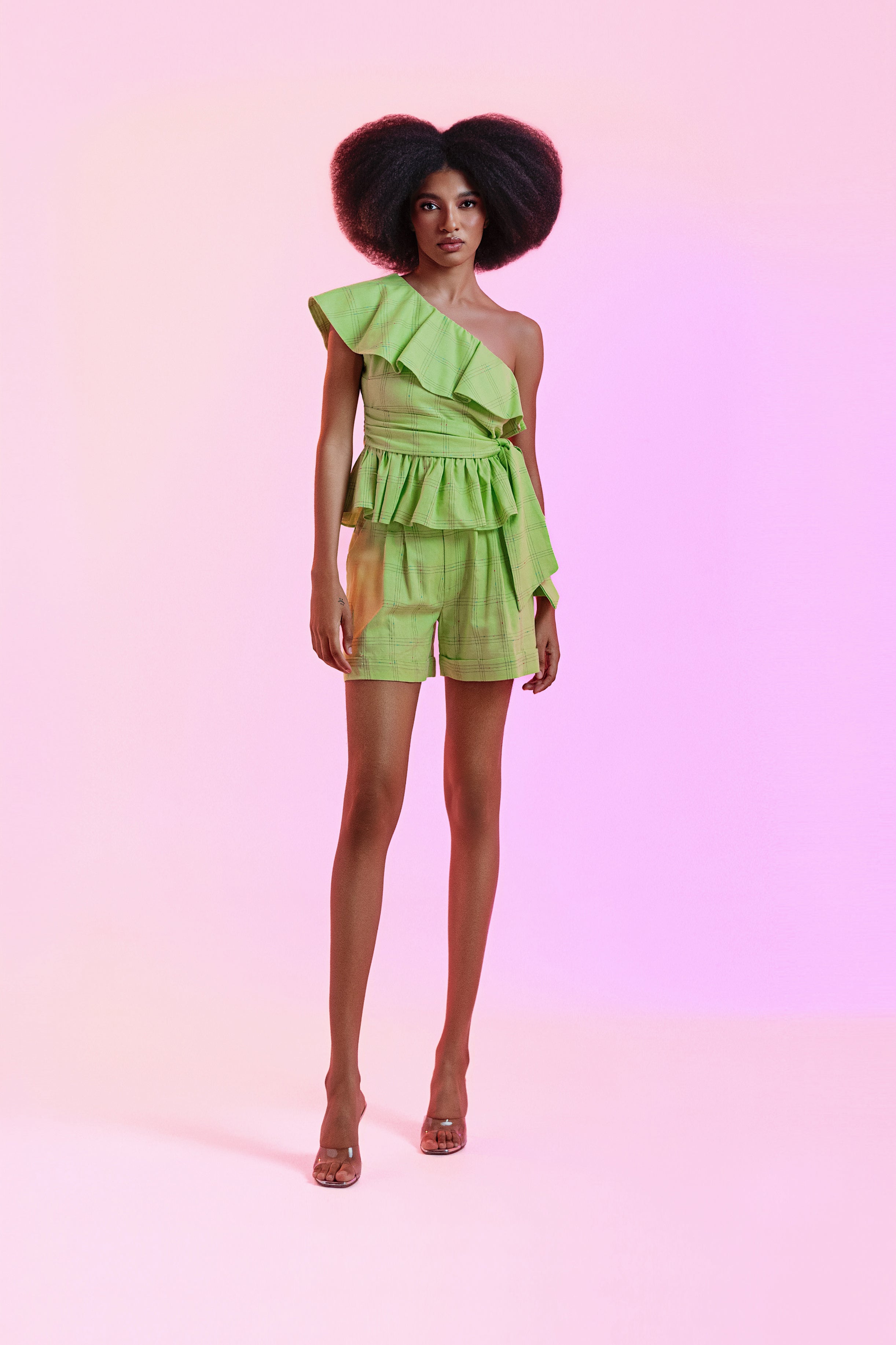 Short Maria Verde Linho