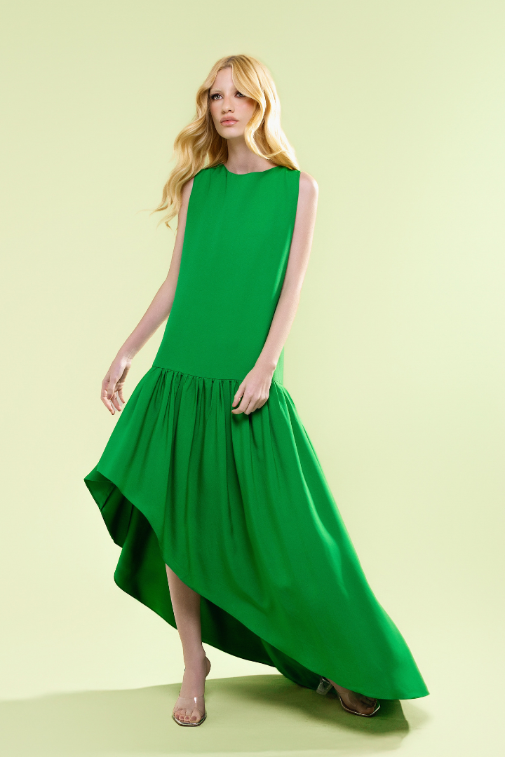 Vestido Adélia Verde Crepe