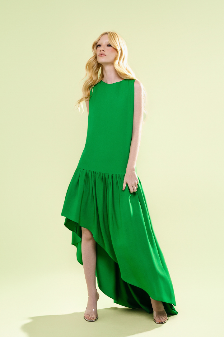 Vestido Adélia Verde Crepe