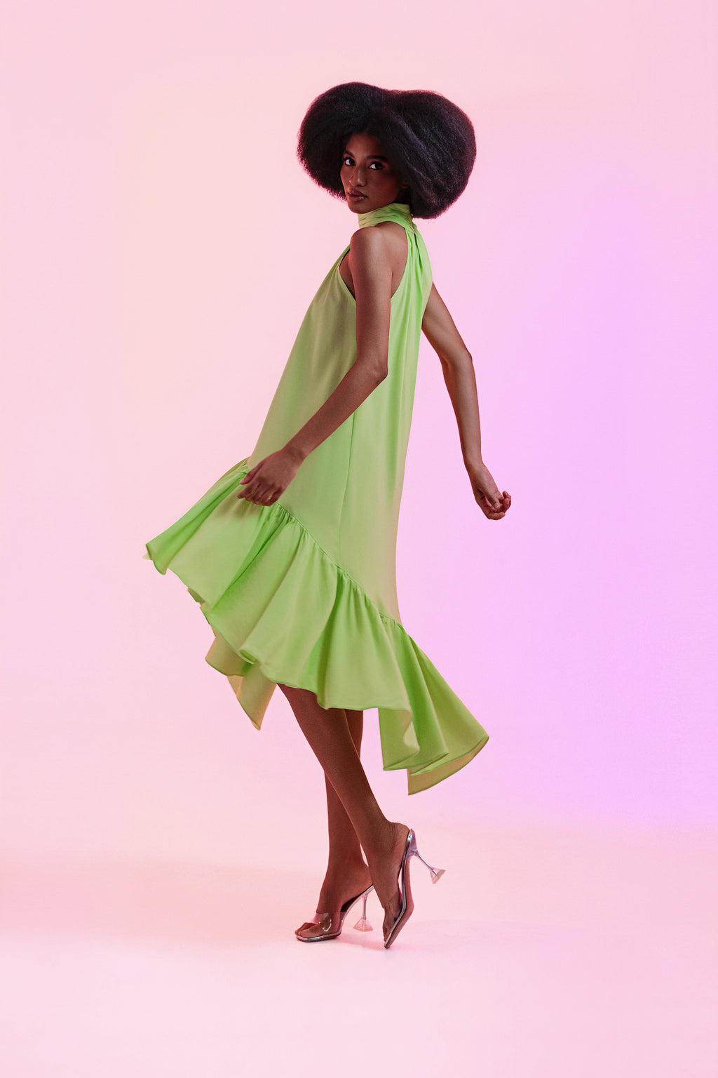 Vestido Amália Verde Crepe