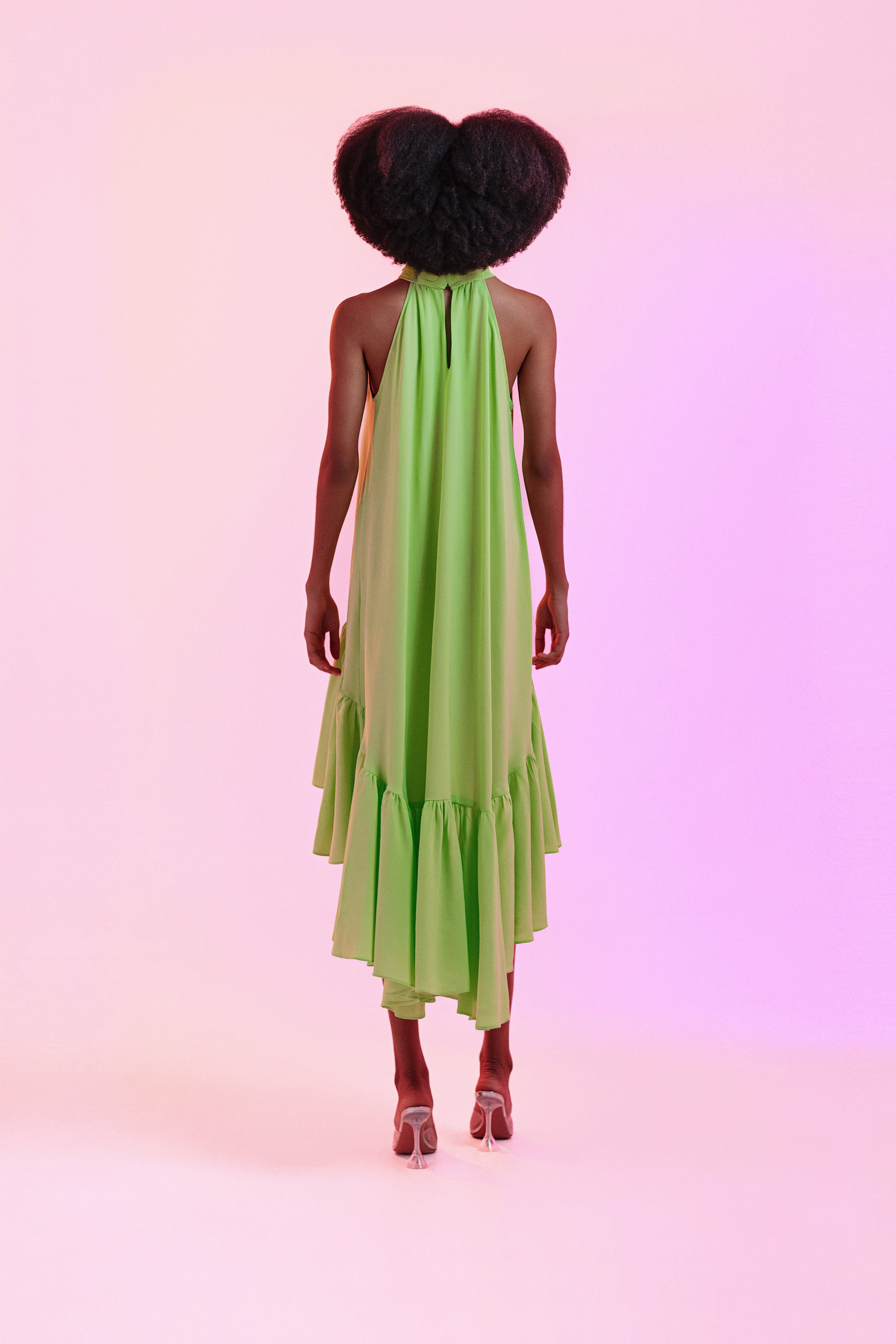 Vestido Amália Verde Crepe