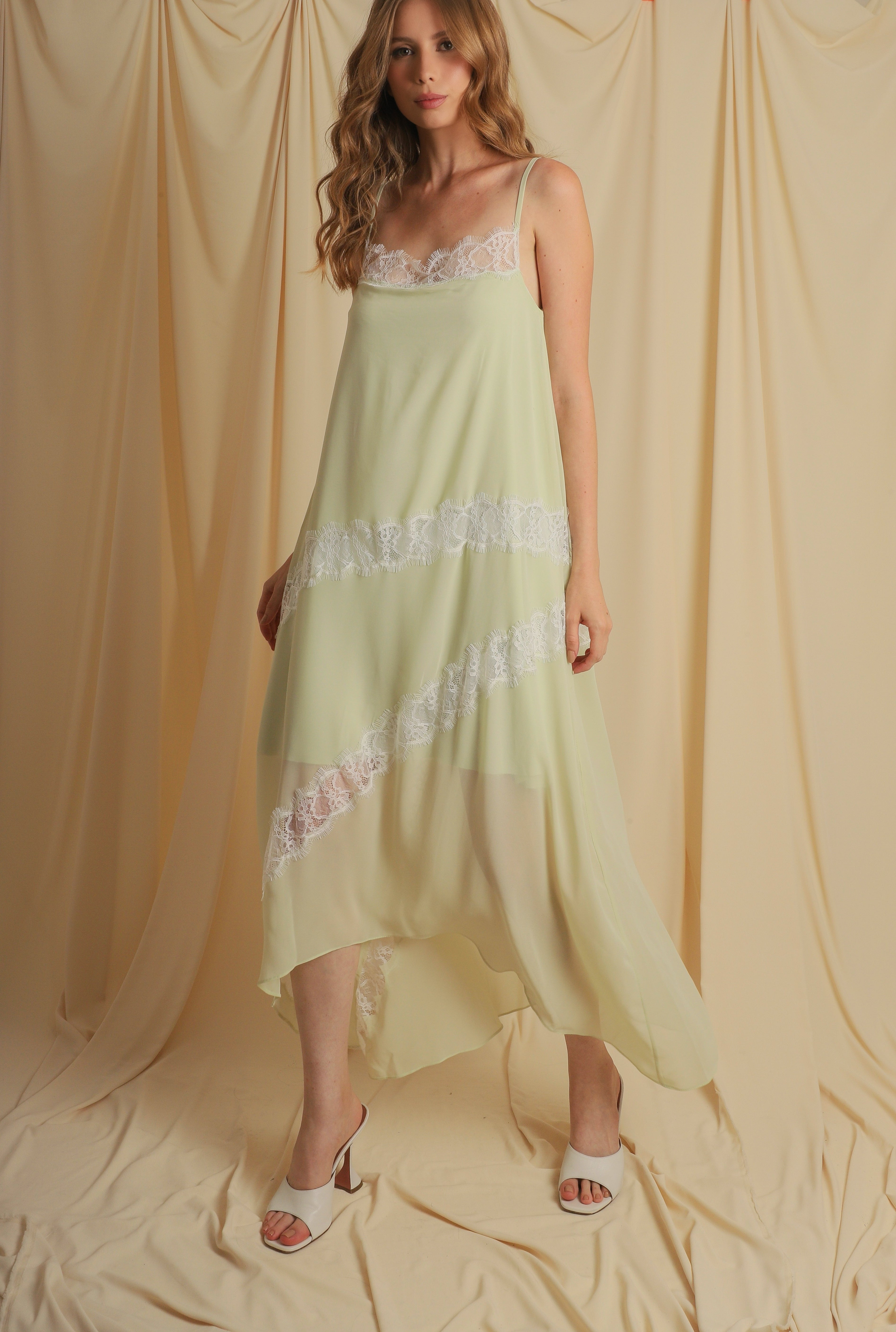 Vestido Aurora Verde Crepe