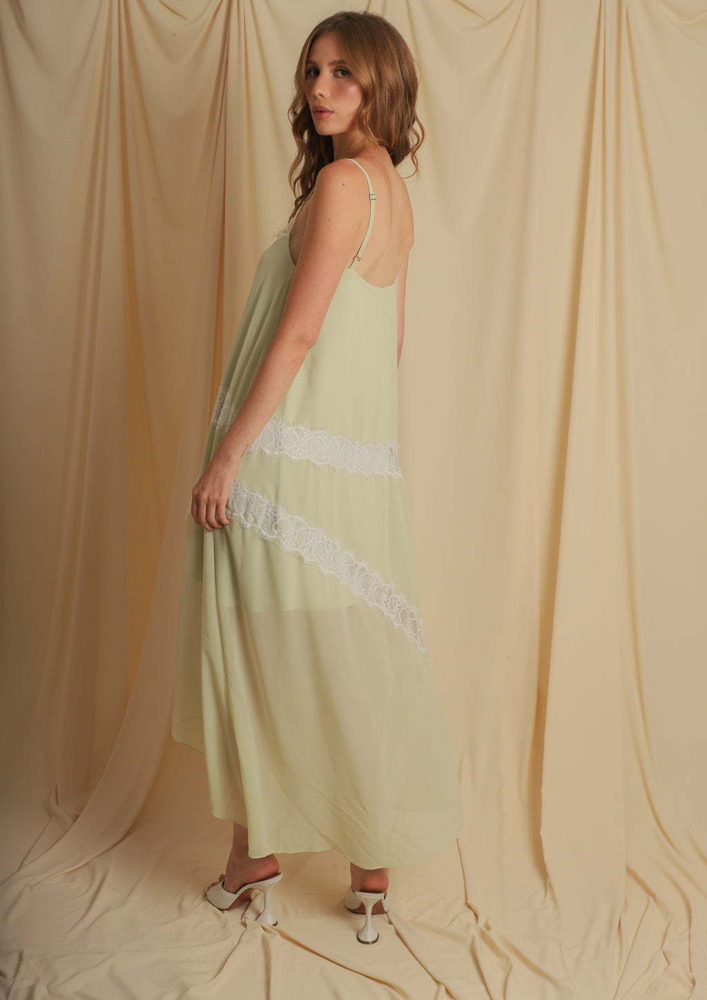 Vestido Aurora Verde Crepe