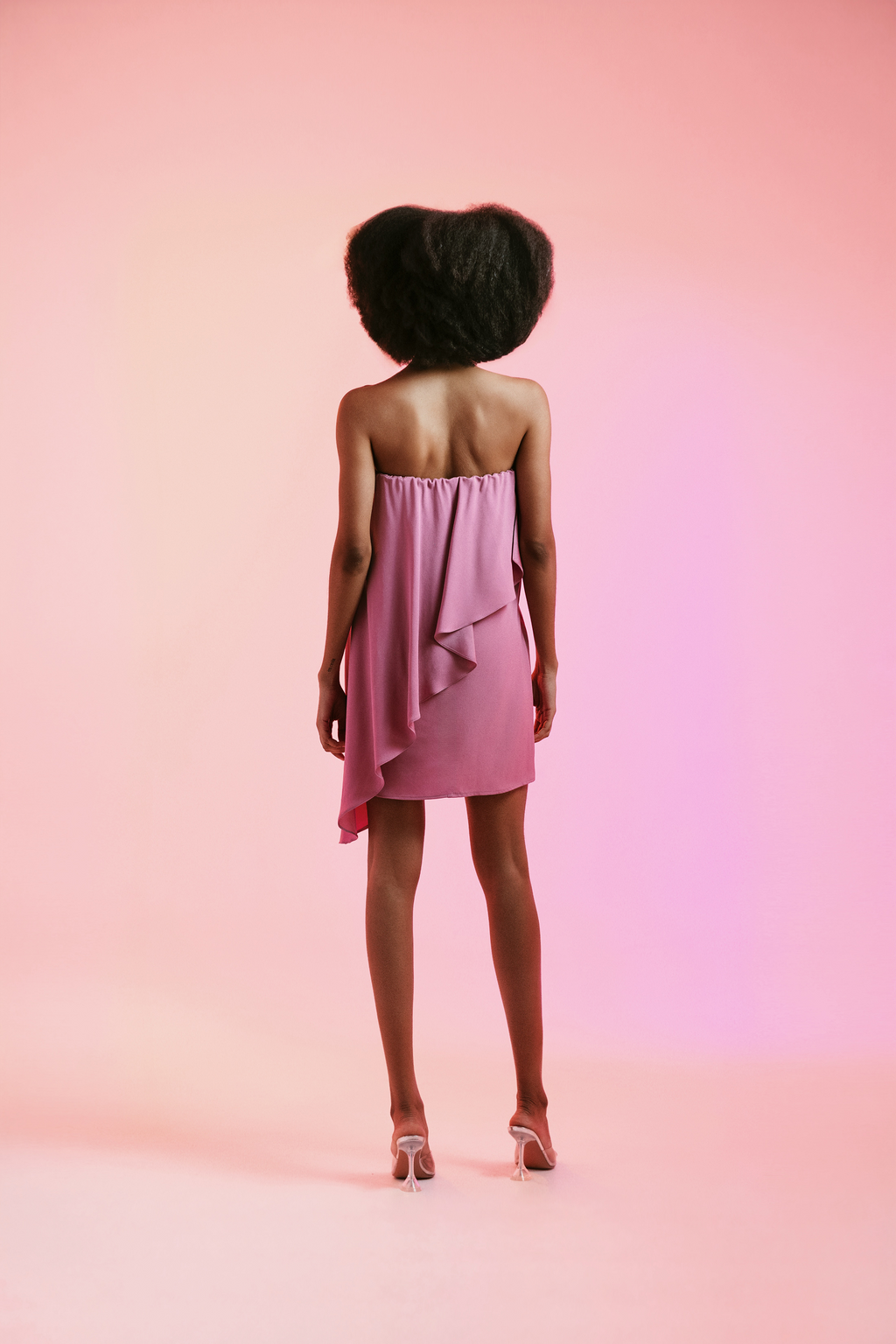 Vestido Giovanna Mini Rosa Crepe