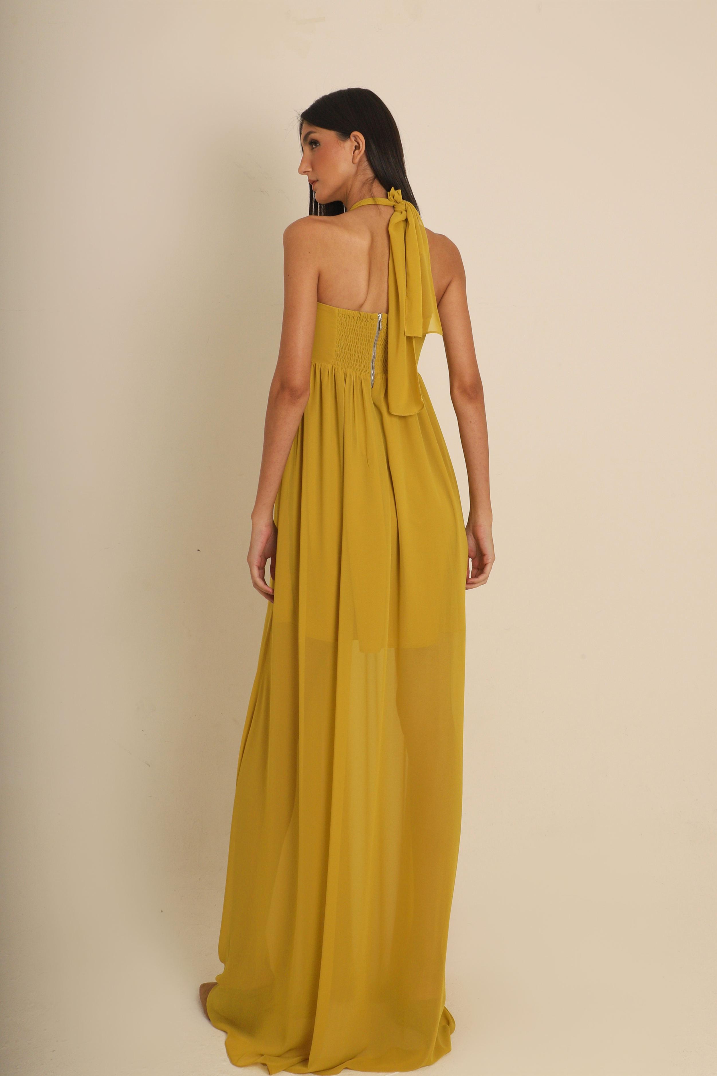 Vestido Luma Amarelo Crepe