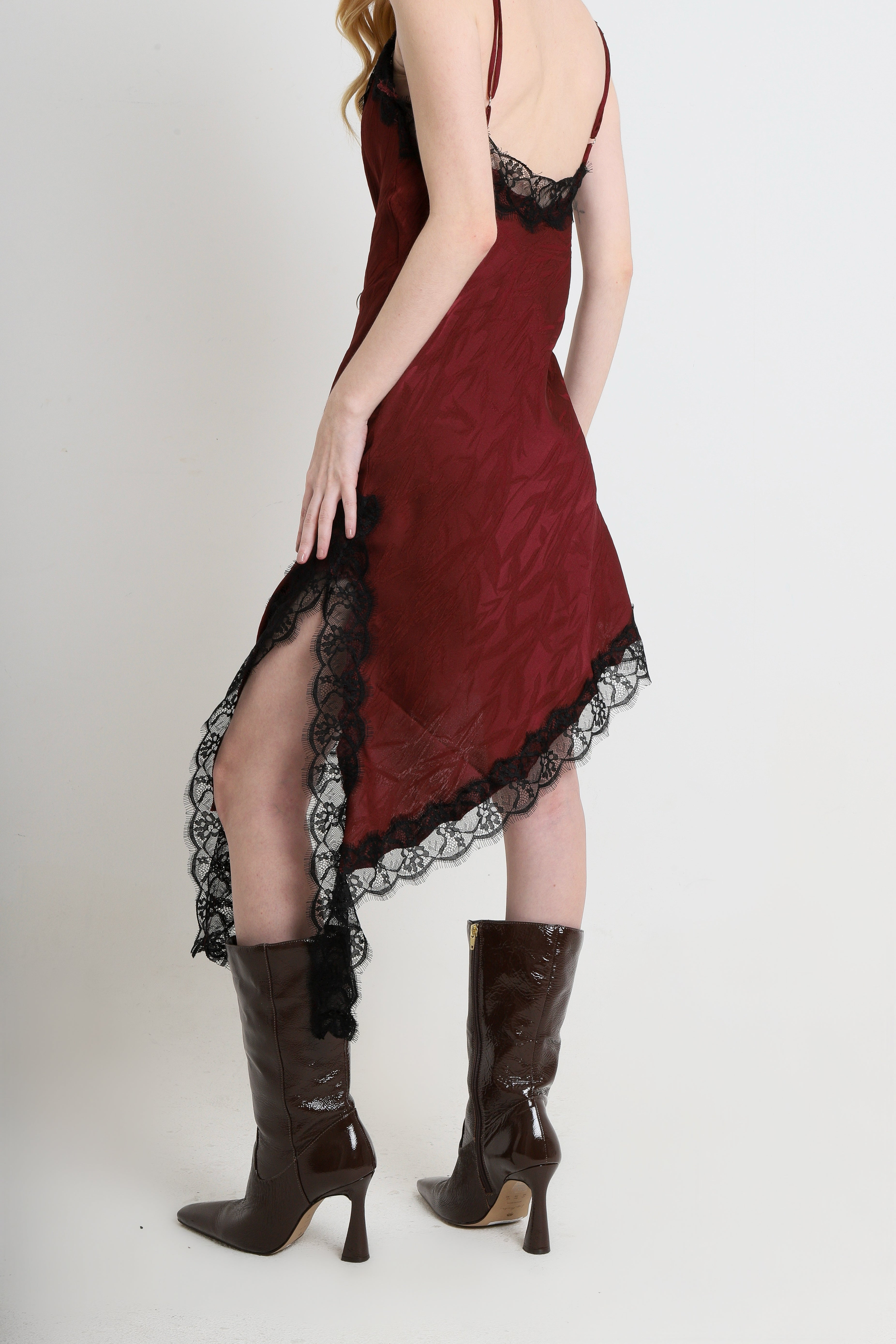Vestido Mia Jacquard Bordô