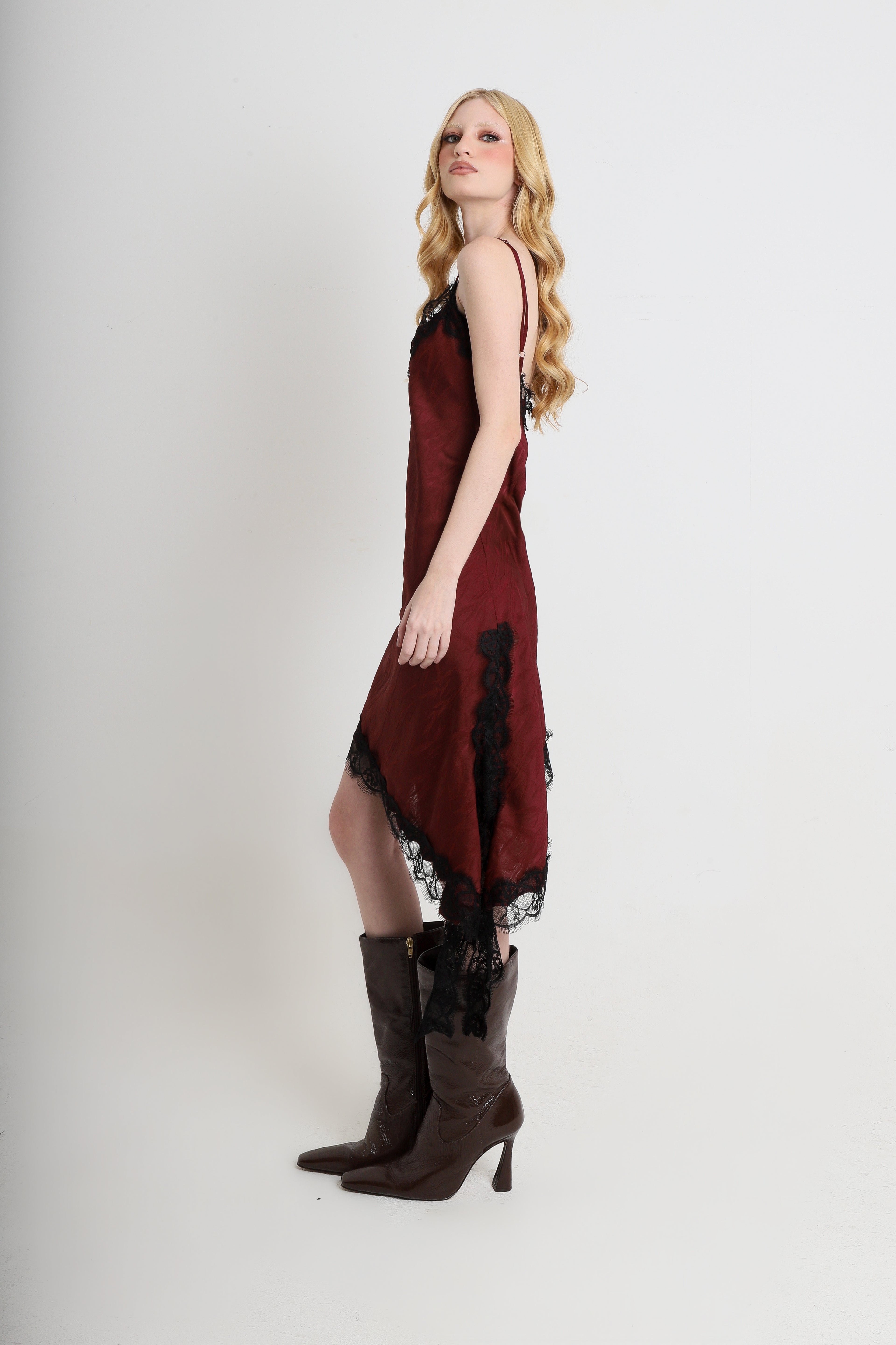 Vestido Mia Jacquard Bordô