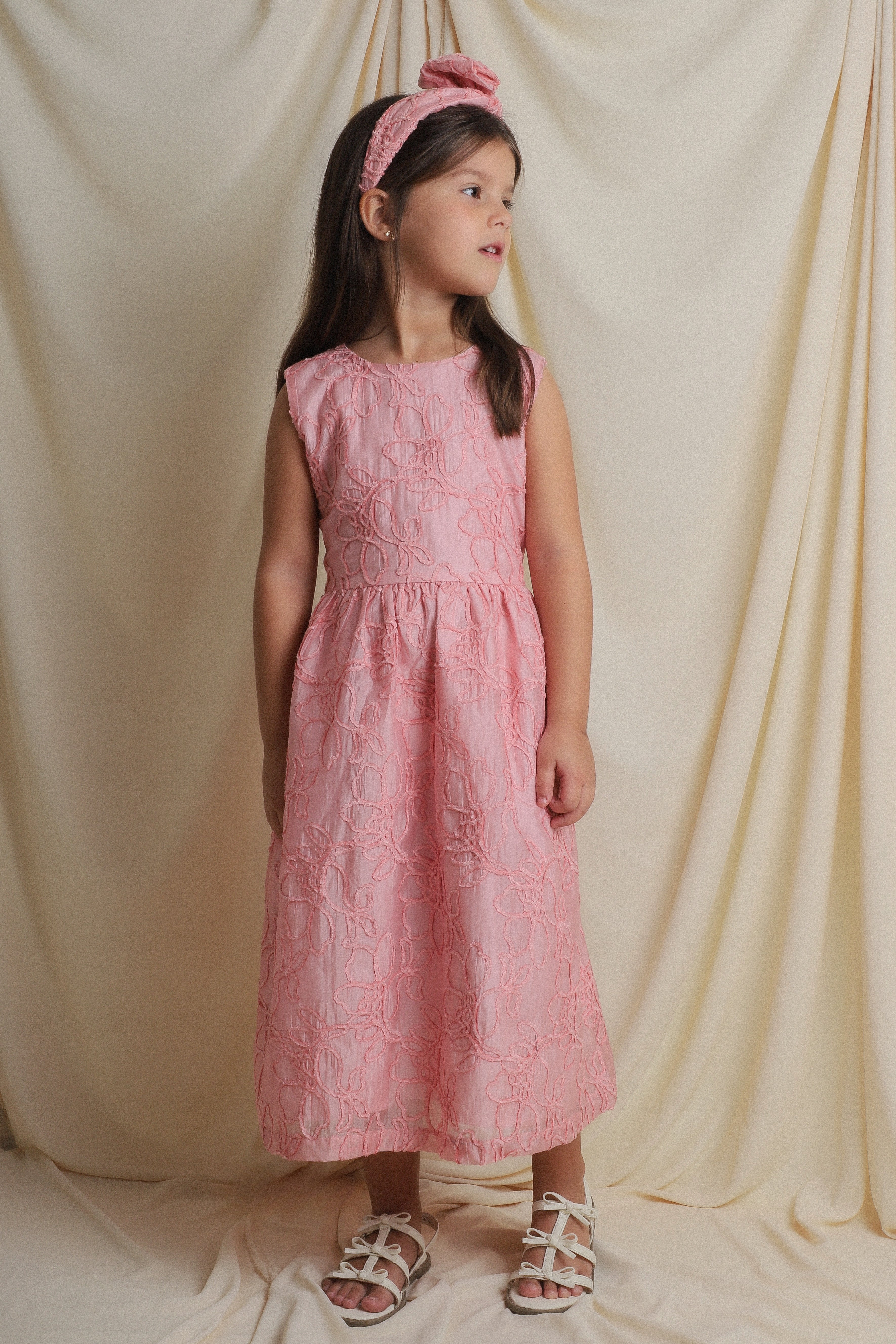 Vestido Pippa Rosa Bordado