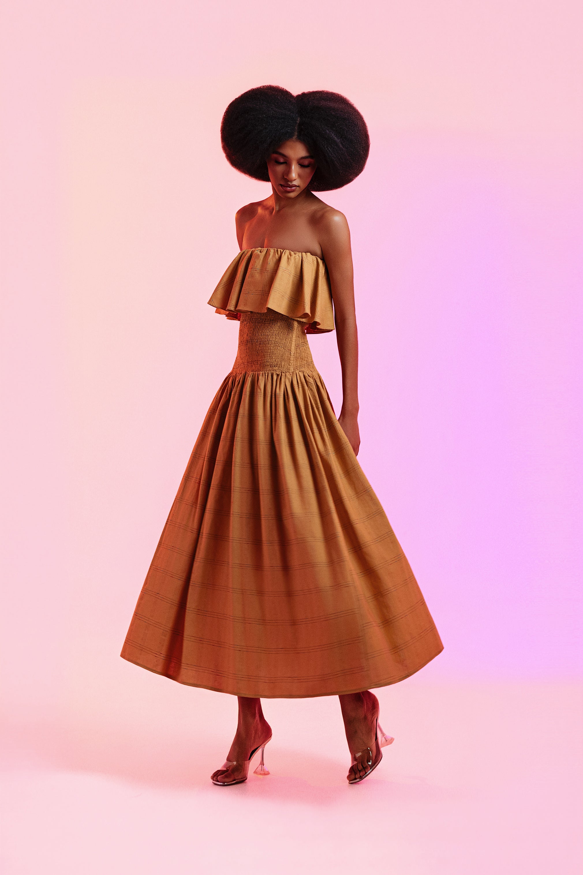 Vestido Ruth Terracota Linho