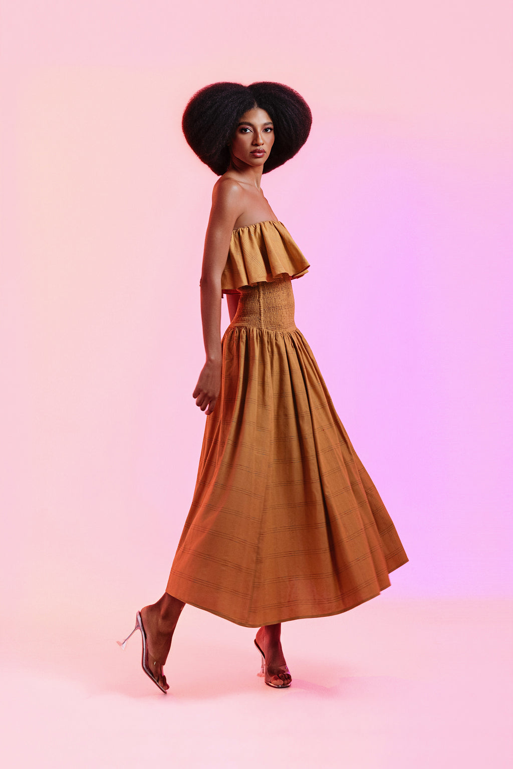 Vestido Ruth Terracota Linho