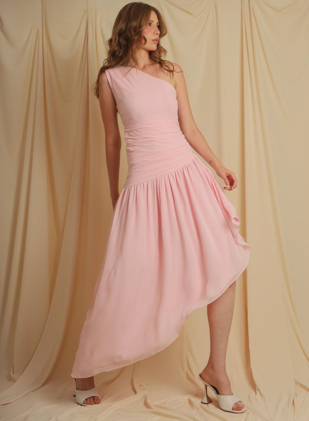 Vestido Sabrina Rosa Crepe