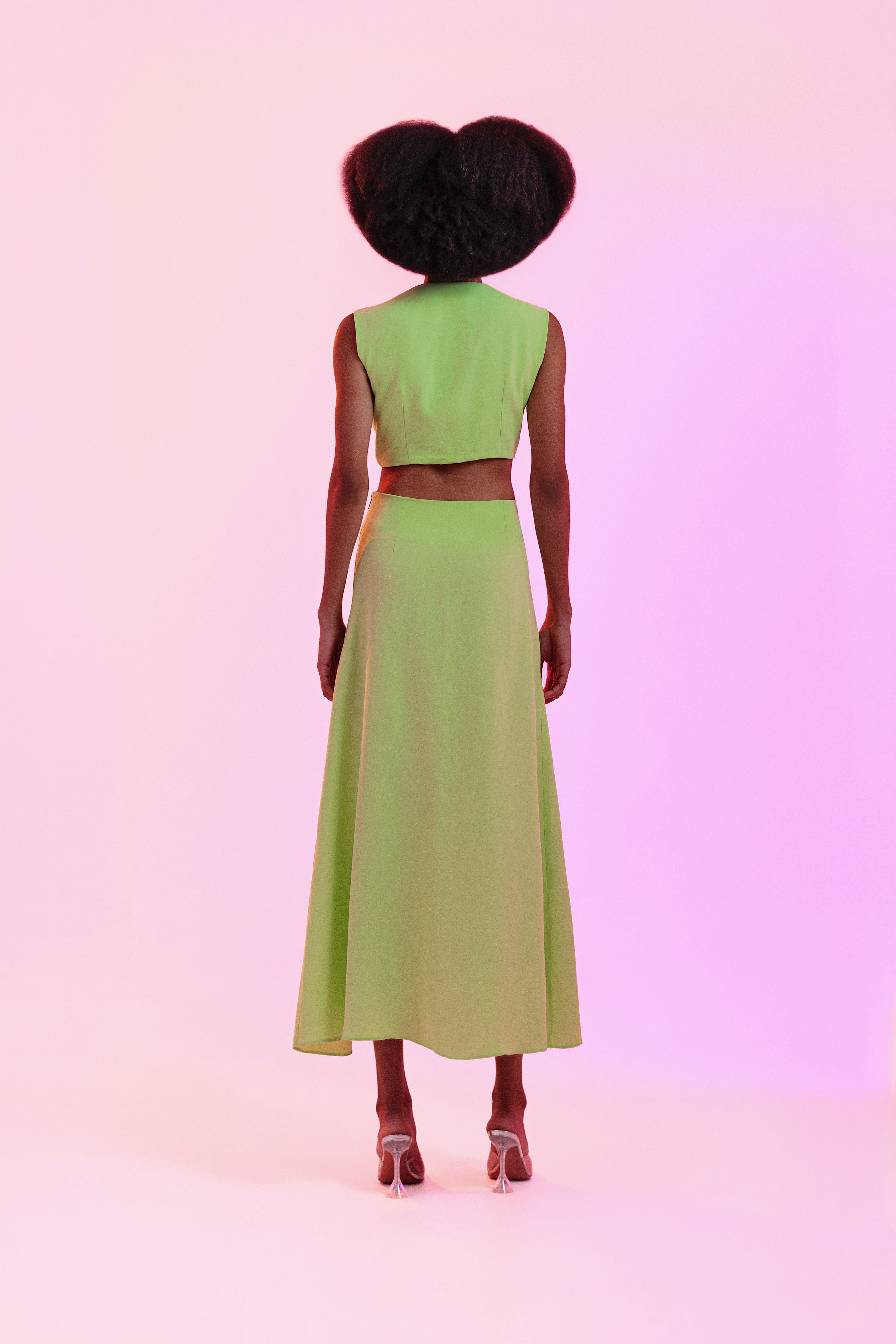 Vestido Teca Verde Crepe