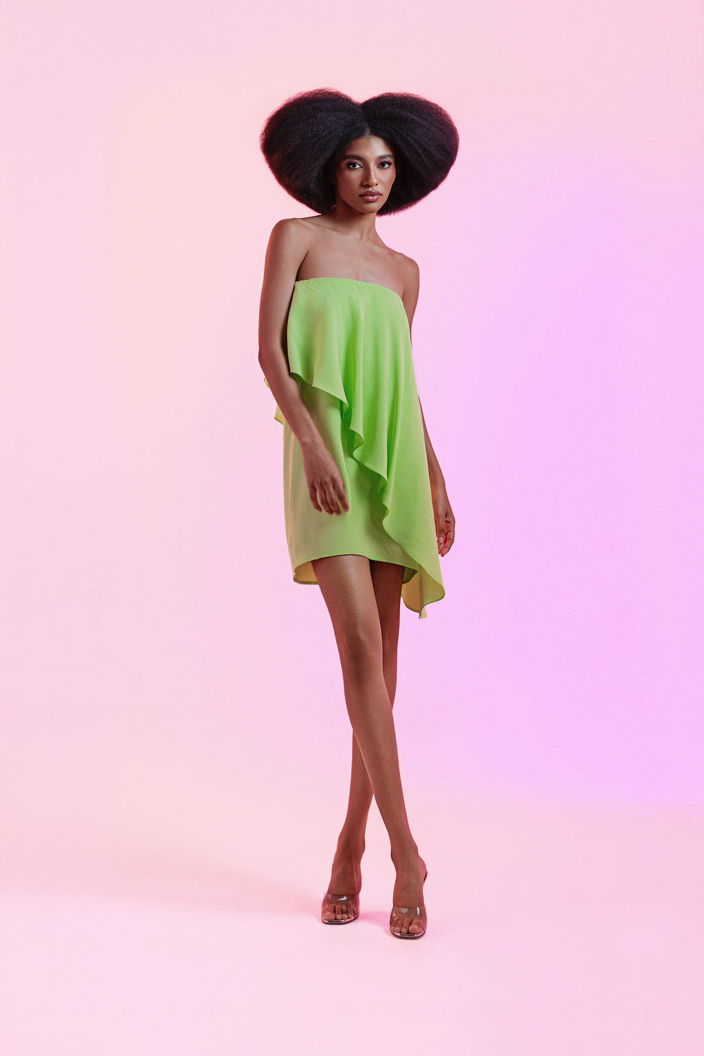 Vestido Giovanna Mini Verde Crepe