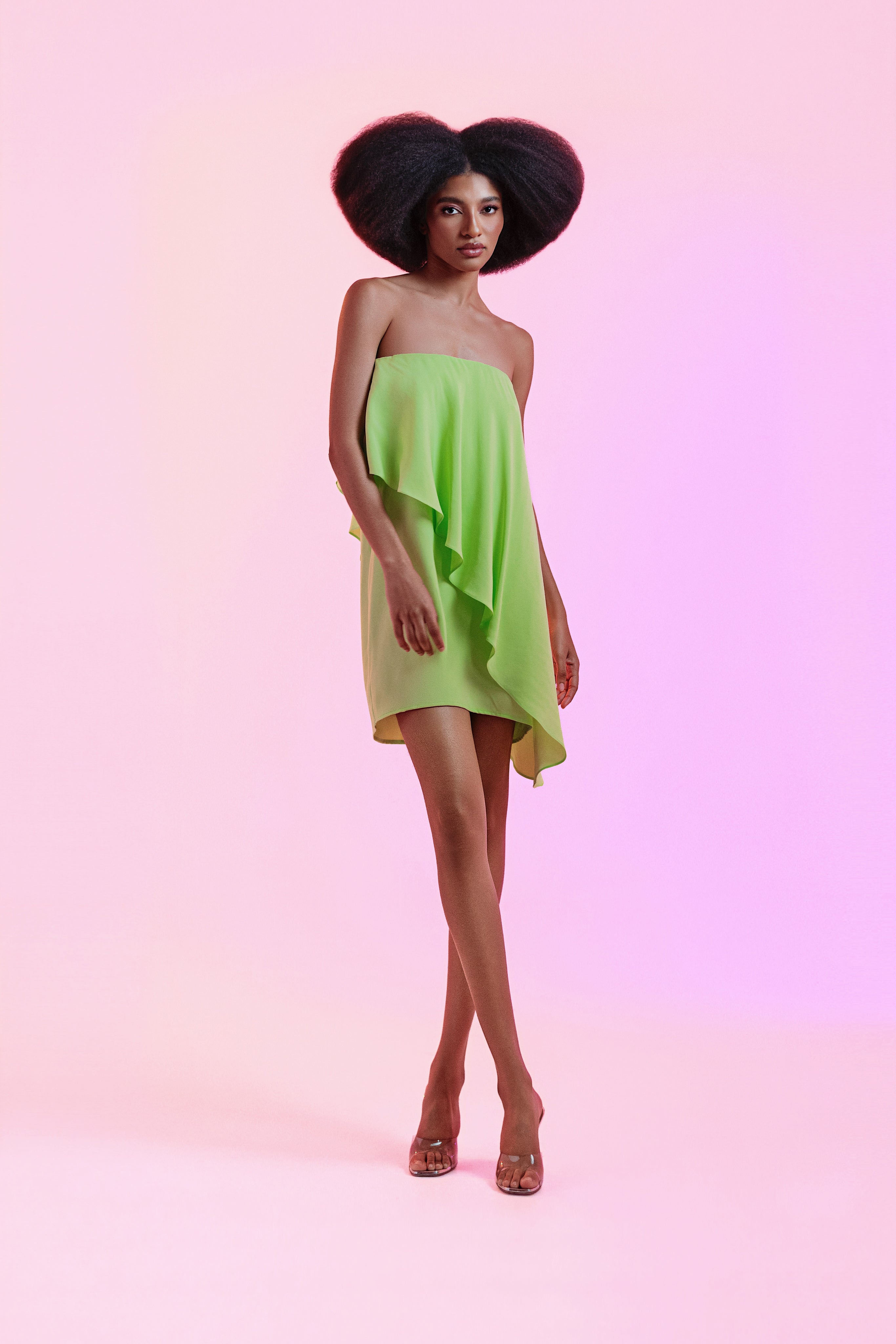 Vestido Giovanna Mini Verde Crepe