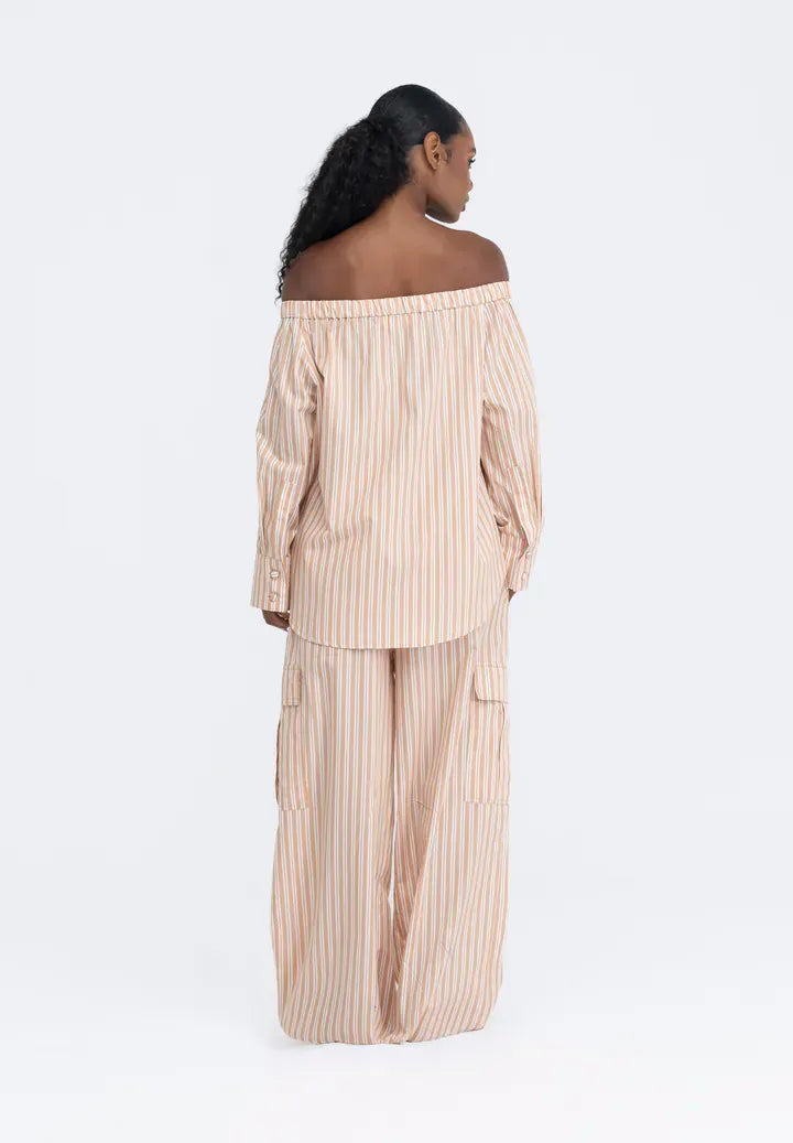 Blusa Helô listra Bege