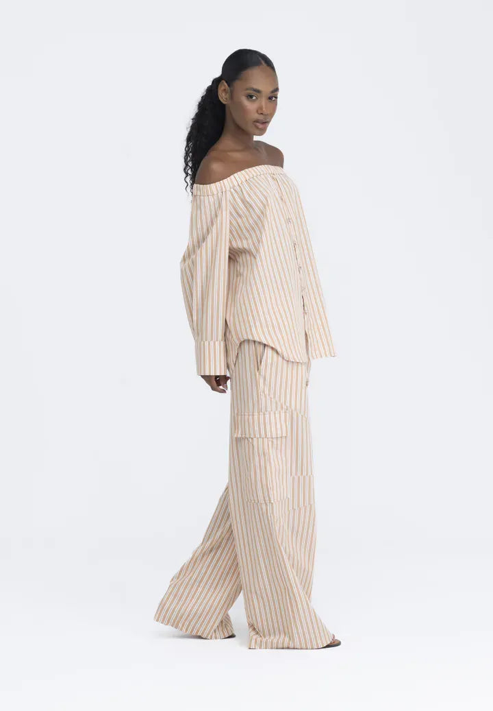 Blusa Helô listra Bege